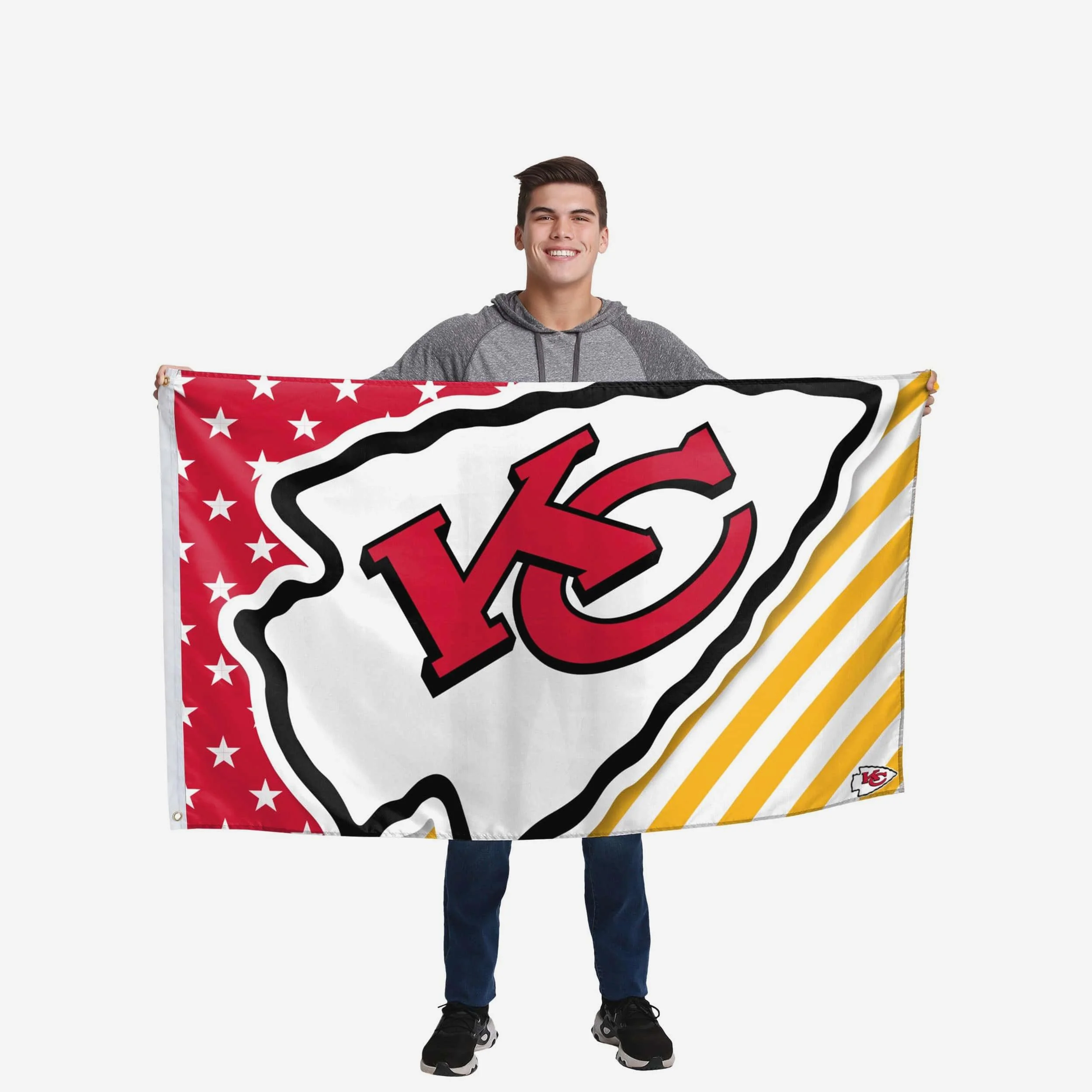 Kansas City Chiefs Big Logo Americana Horizontal Flag - Image 2