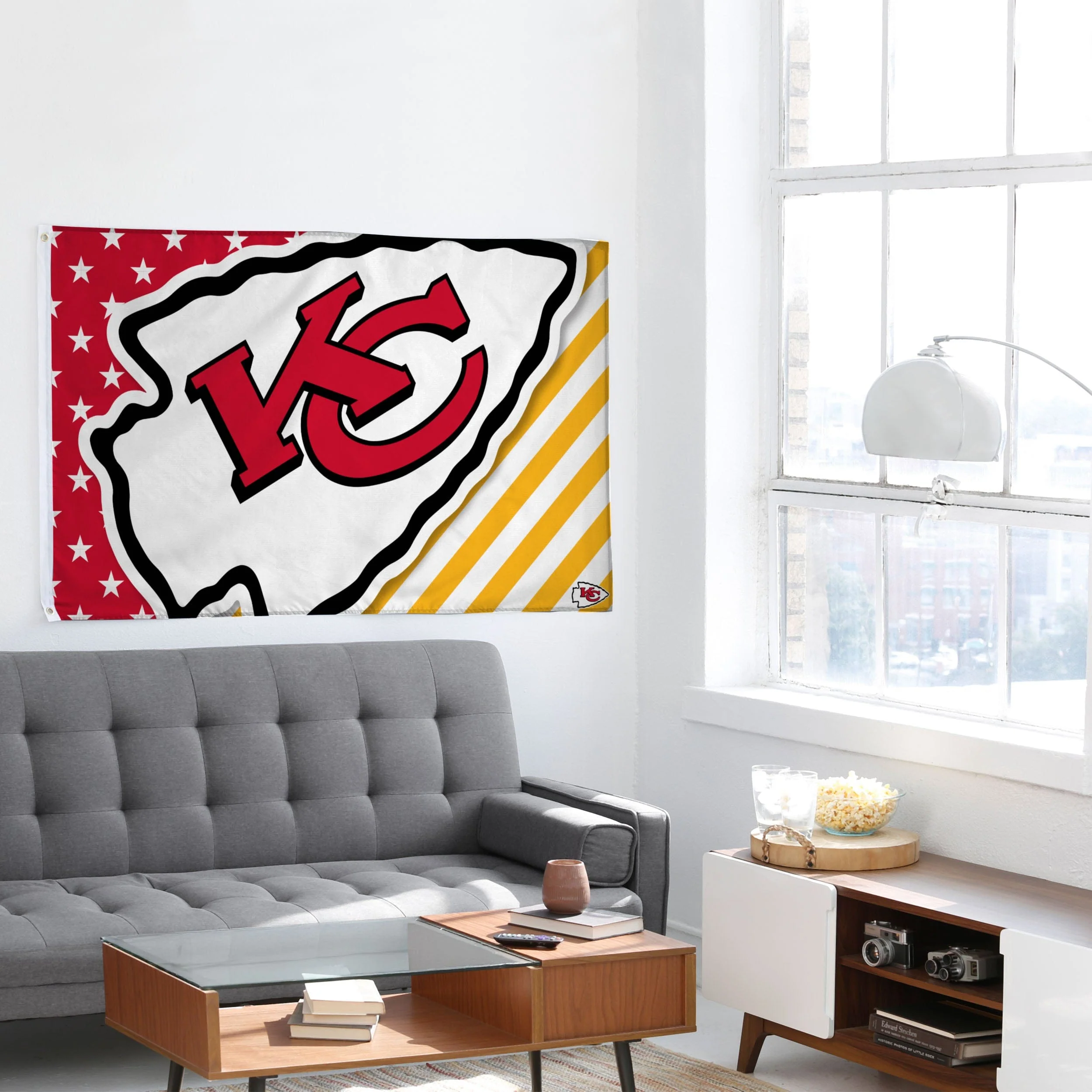 Kansas City Chiefs Big Logo Americana Horizontal Flag - Image 4