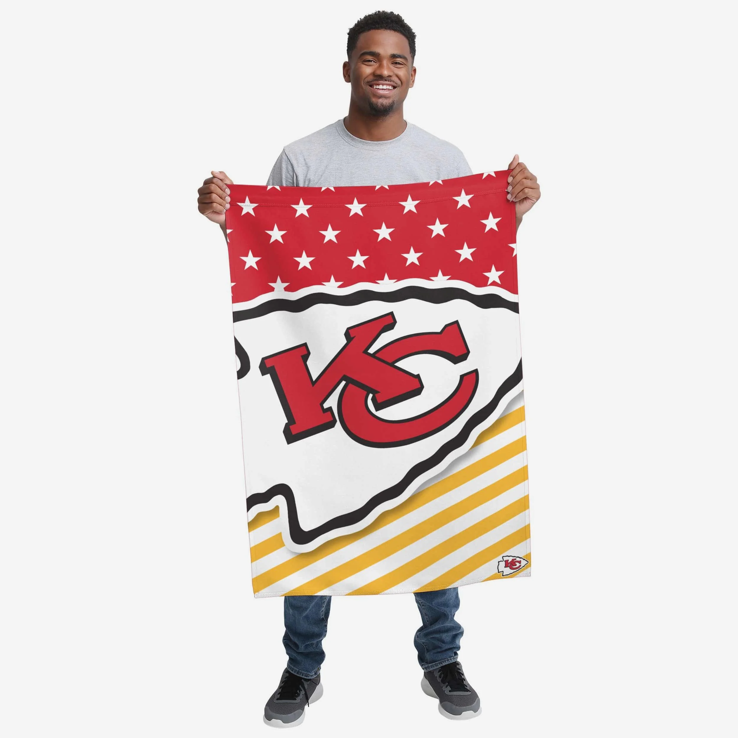 Kansas City Chiefs Big Logo Americana Vertical Flag - Image 2