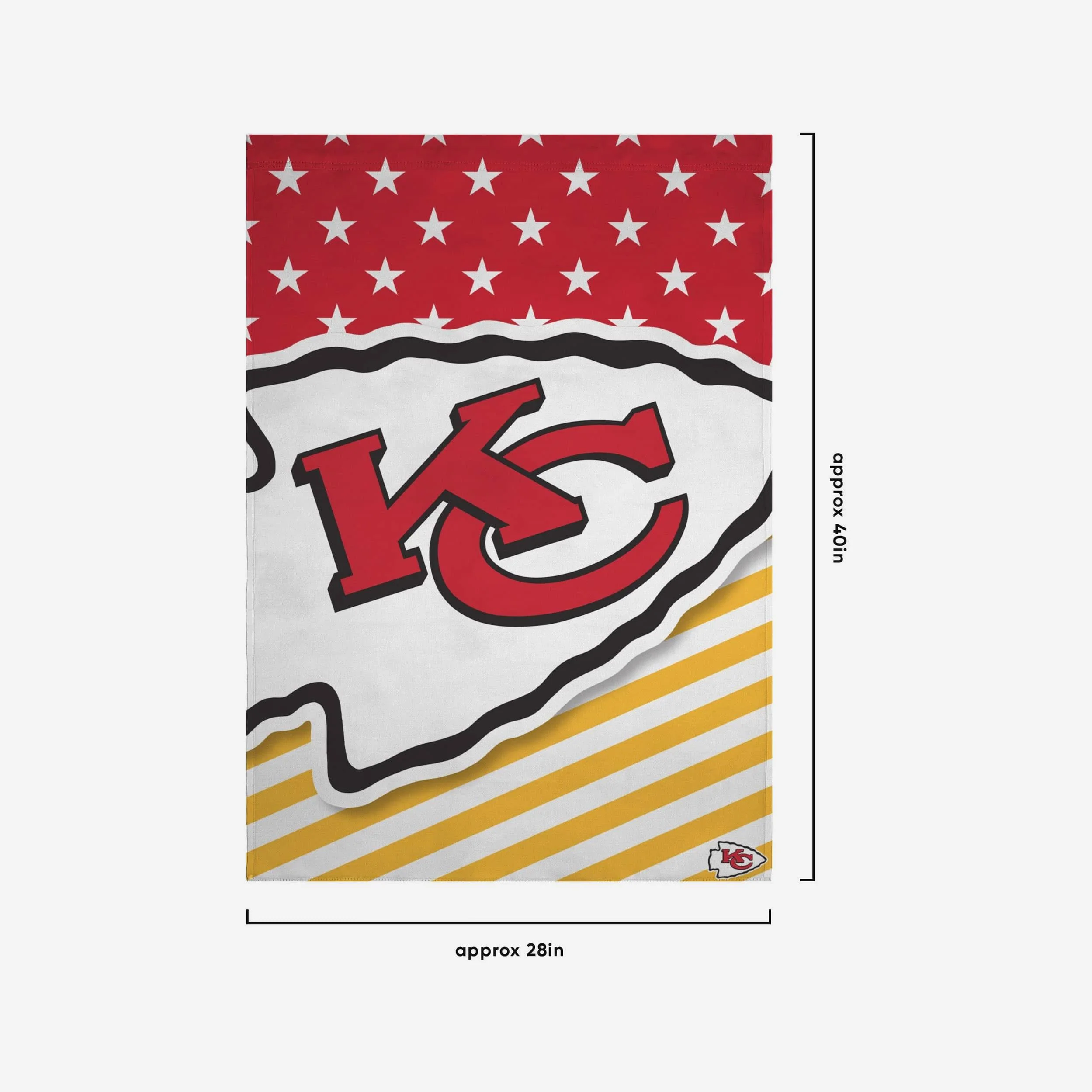 Kansas City Chiefs Big Logo Americana Vertical Flag - Image 3