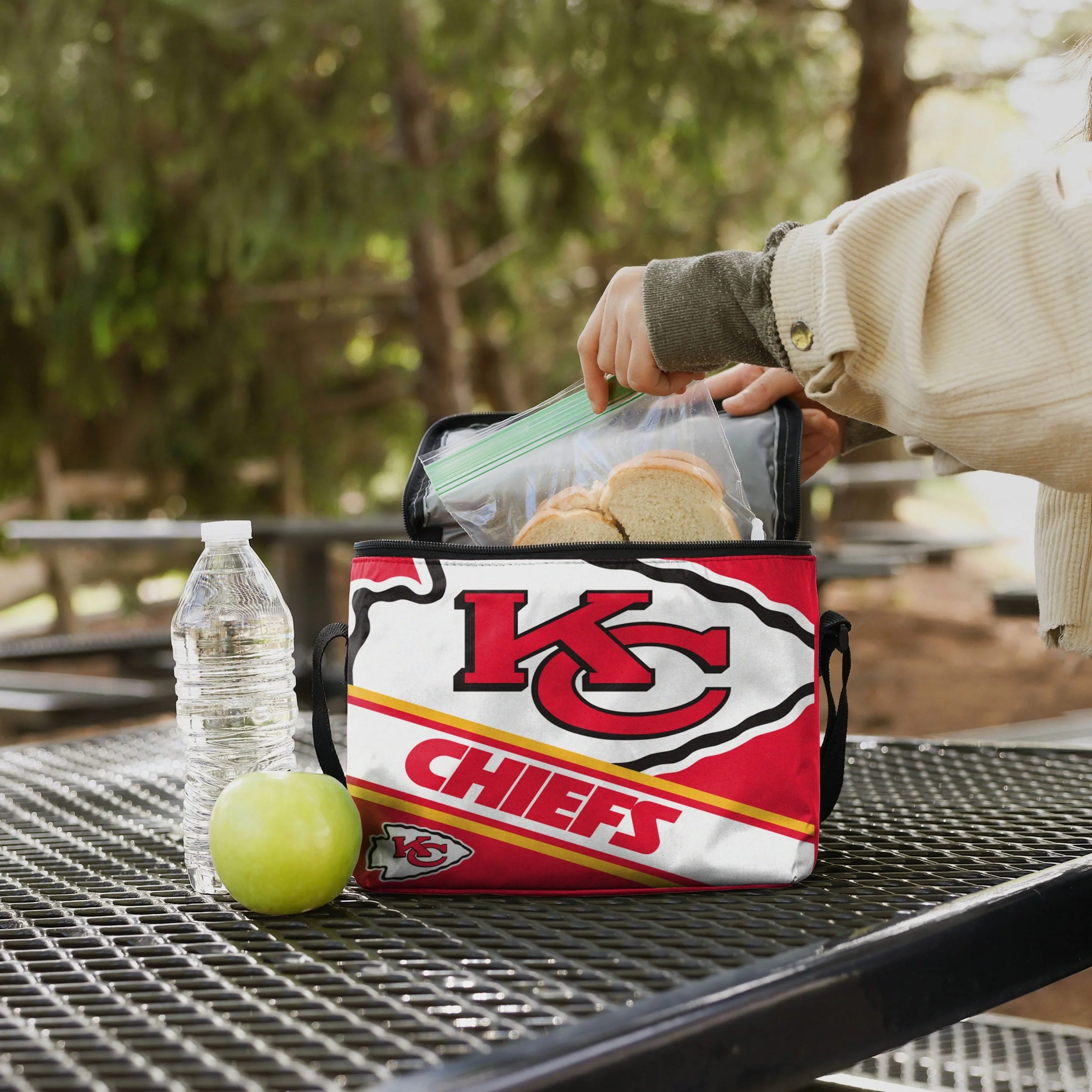 Kansas City Chiefs Big Logo Stripe 6 Pack Cooler - Image 3