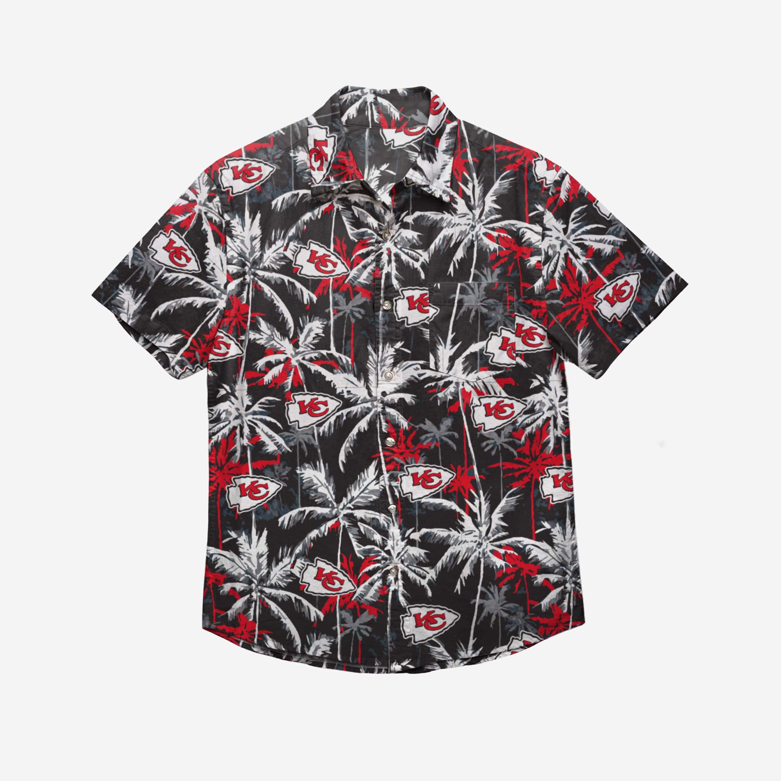 Kansas City Chiefs Black Floral Button Up Shirt - Image 3