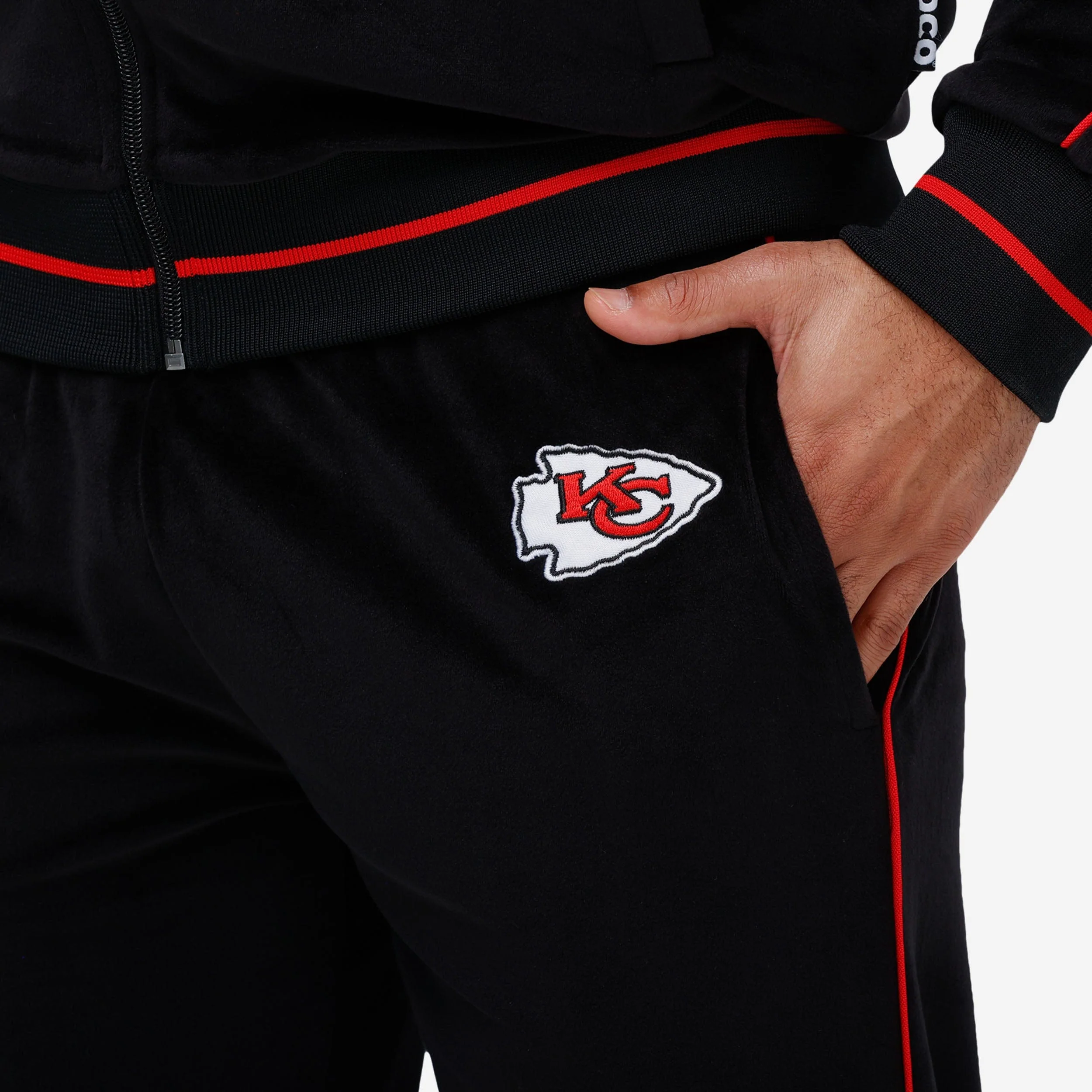 Kansas City Chiefs Black Velour Pants - Image 3