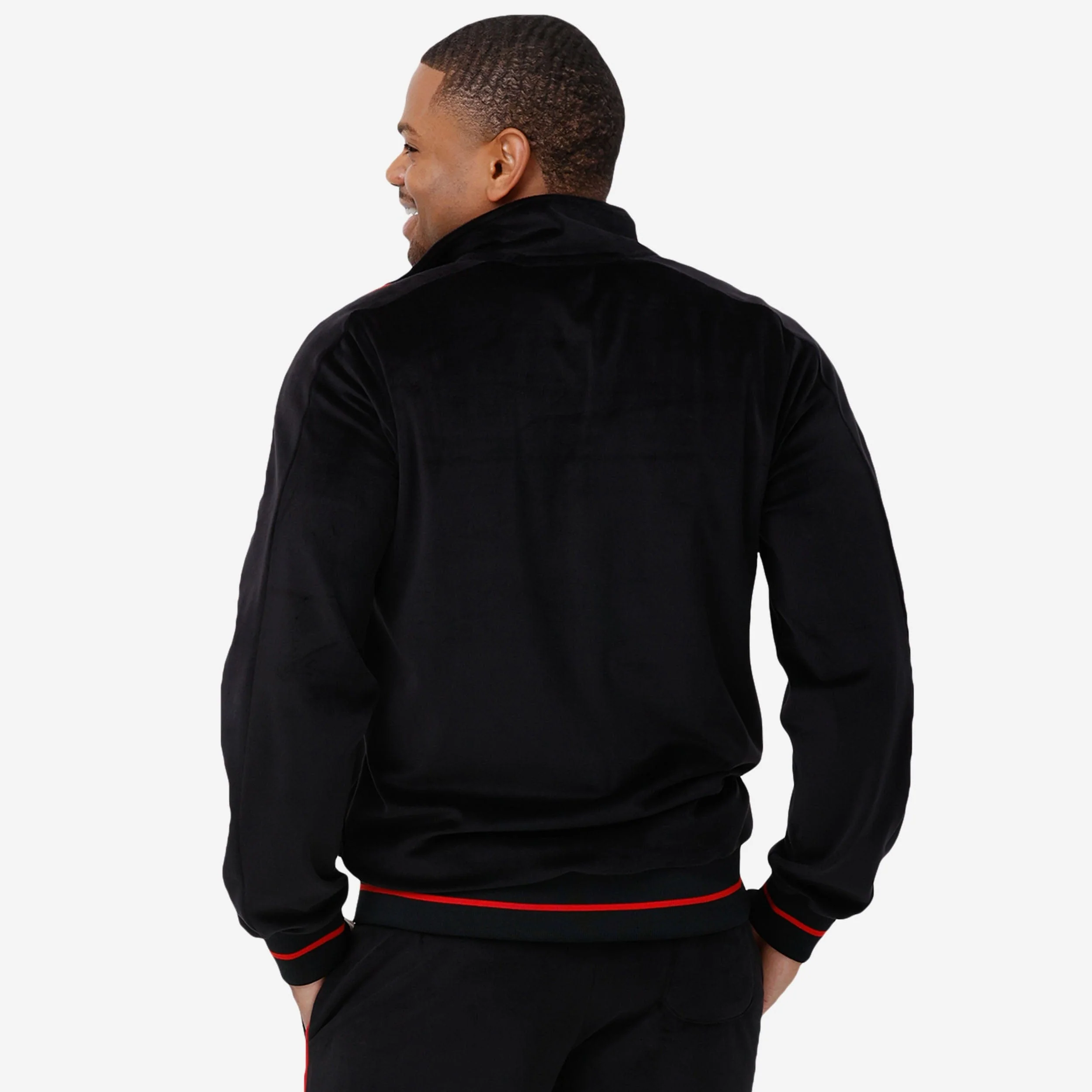 Kansas City Chiefs Black Velour Zip Up Top - Image 2