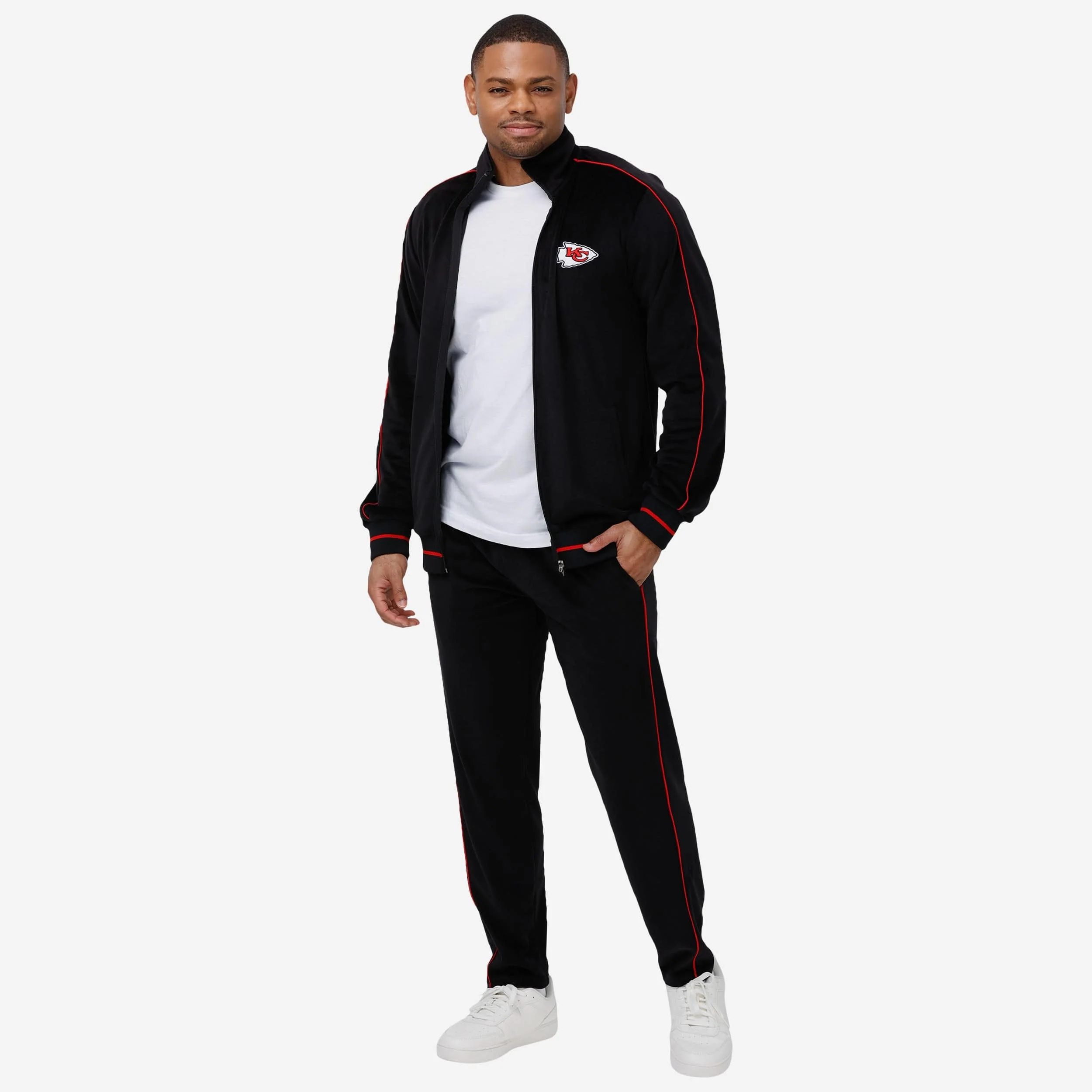 Kansas City Chiefs Black Velour Zip Up Top - Image 5