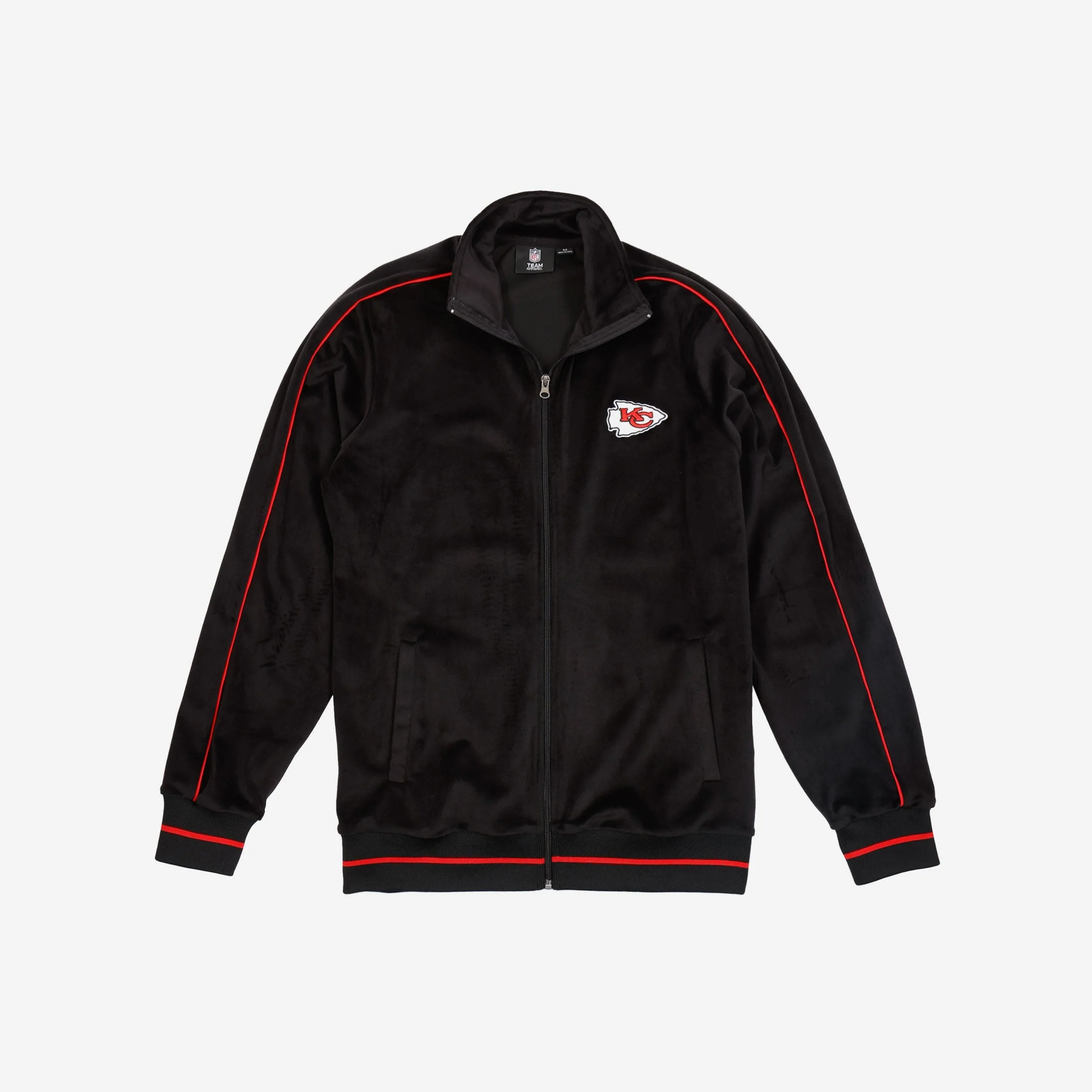 Kansas City Chiefs Black Velour Zip Up Top - Image 6