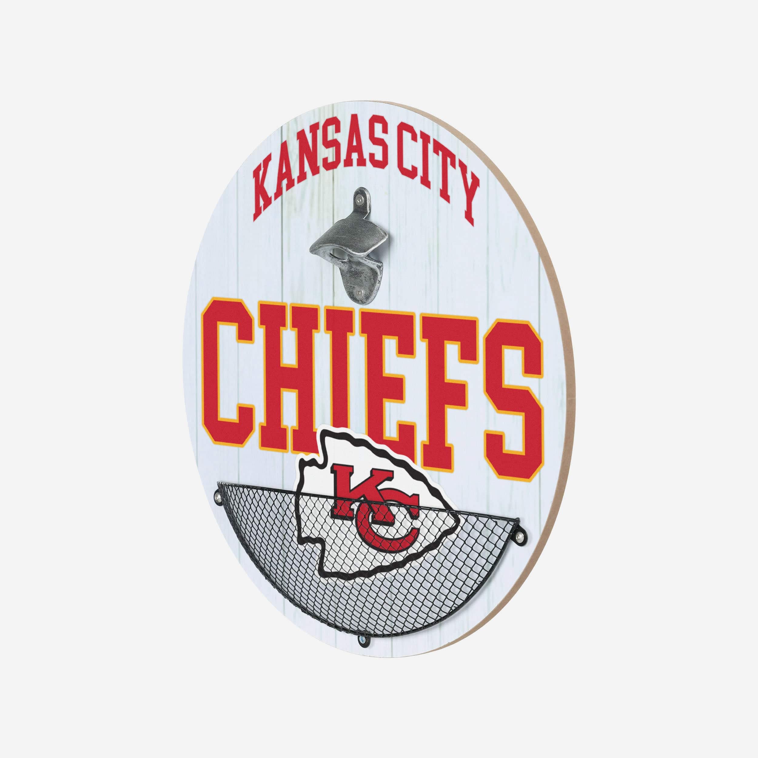 Kansas City Chiefs Bottle Opener Cap Catcher Wall Sign - Image 2