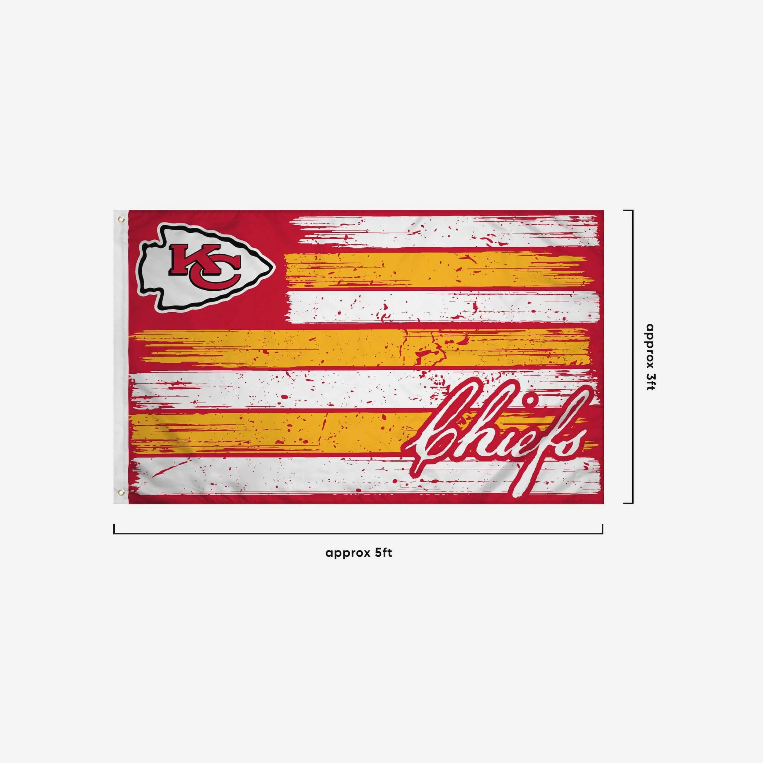 Kansas City Chiefs Brushstroke Americana Horizontal Flag - Image 3