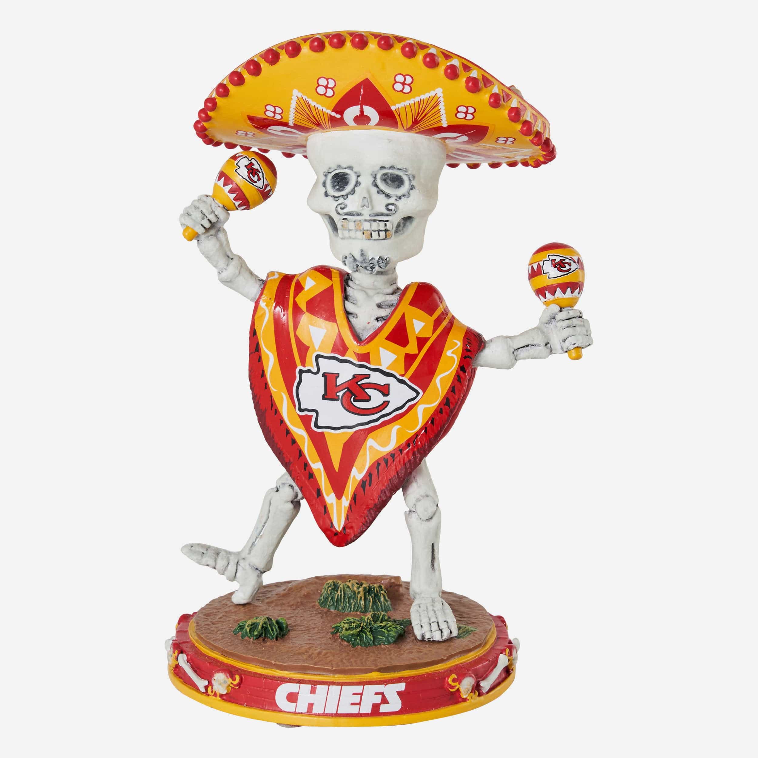Kansas City Chiefs Calavera Glow in the Dark Bobblehead