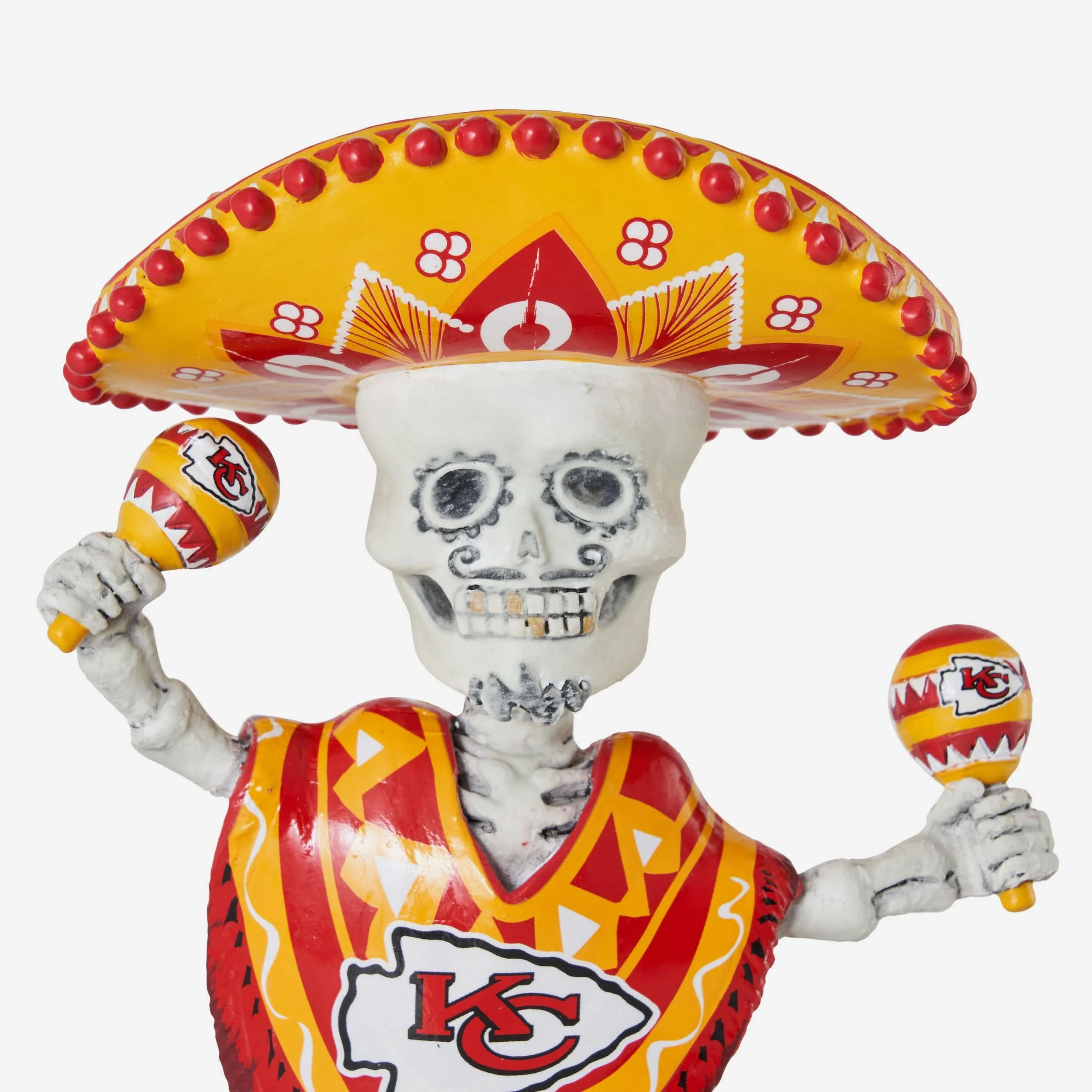 Kansas City Chiefs Calavera Glow in the Dark Bobblehead - Image 3