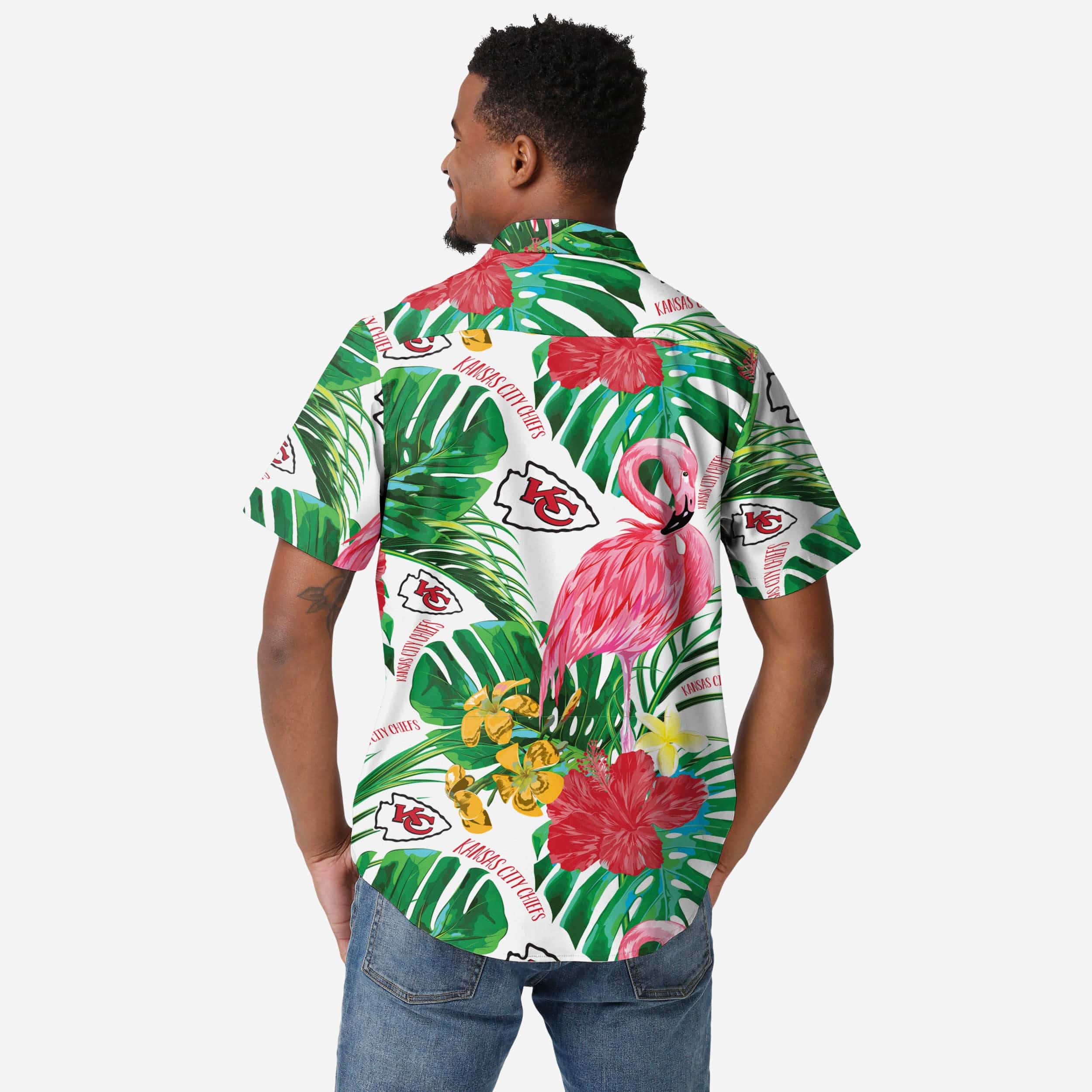 Kansas City Chiefs Flamingo Button Up Shirt - Image 2