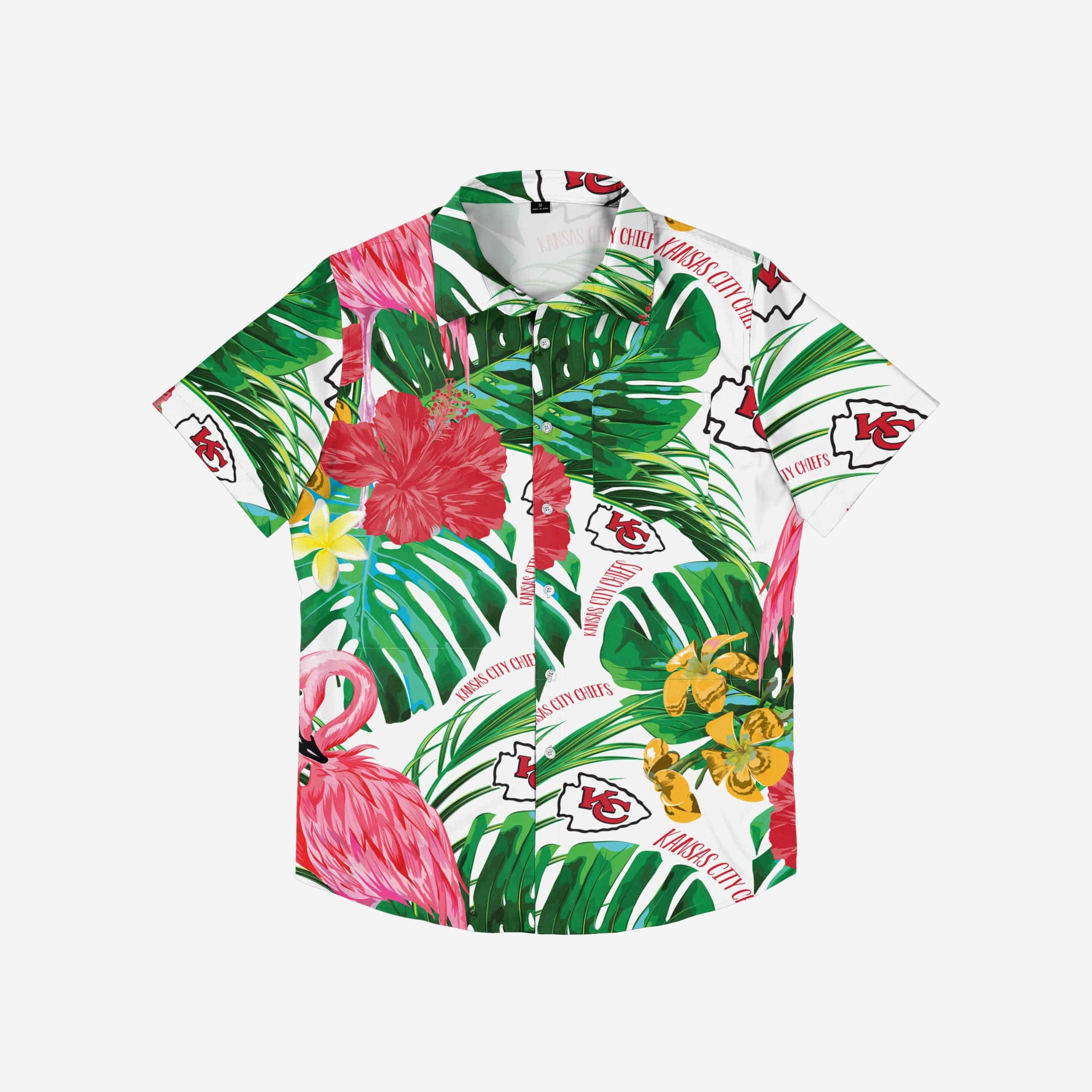 Kansas City Chiefs Flamingo Button Up Shirt - Image 3