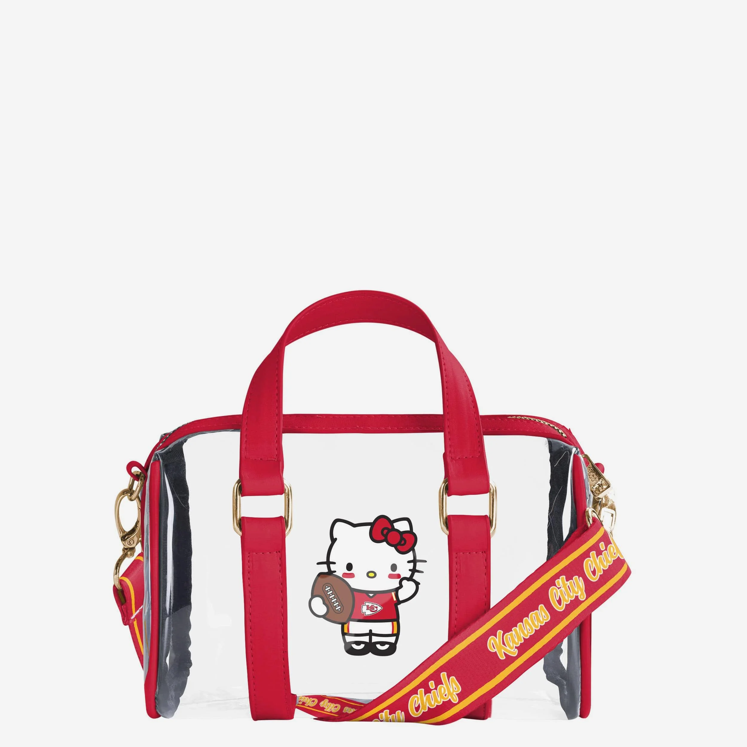 Kansas City Chiefs Hello Kitty® Clear Barrel Bag