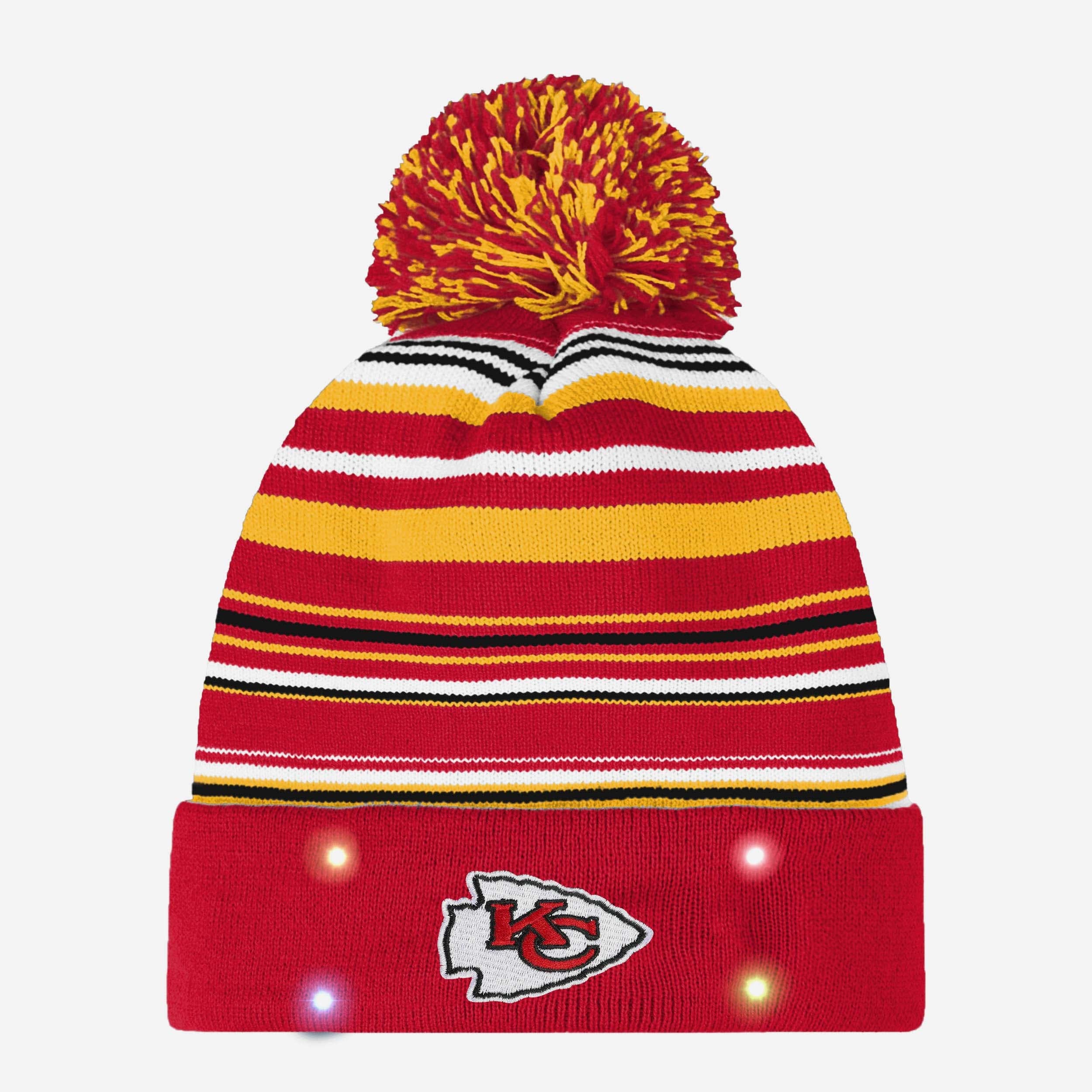 Kansas City Chiefs Horizontal Stripe Light Up Beanie - Image 2