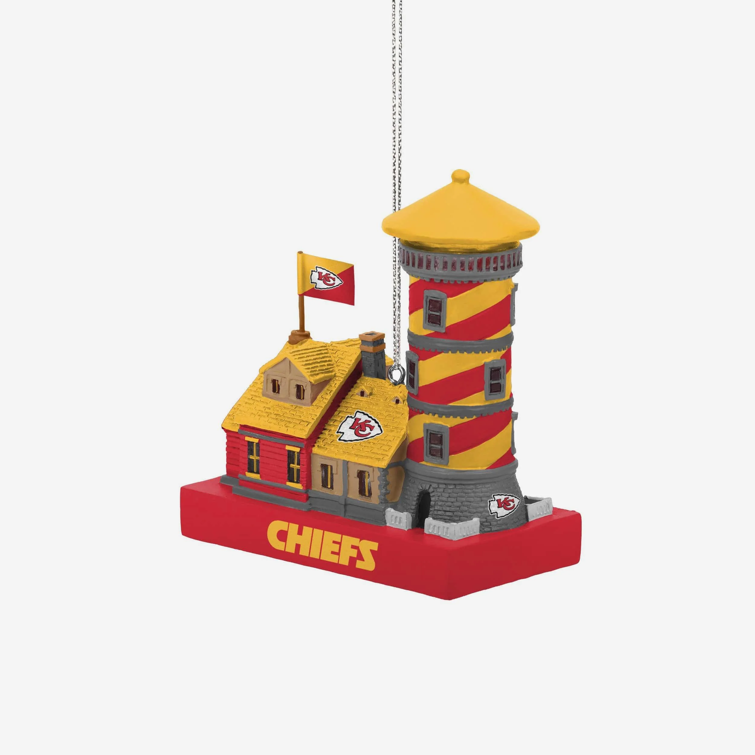 Kansas City Chiefs Light Up Resin Lighthouse Ornament - Image 2