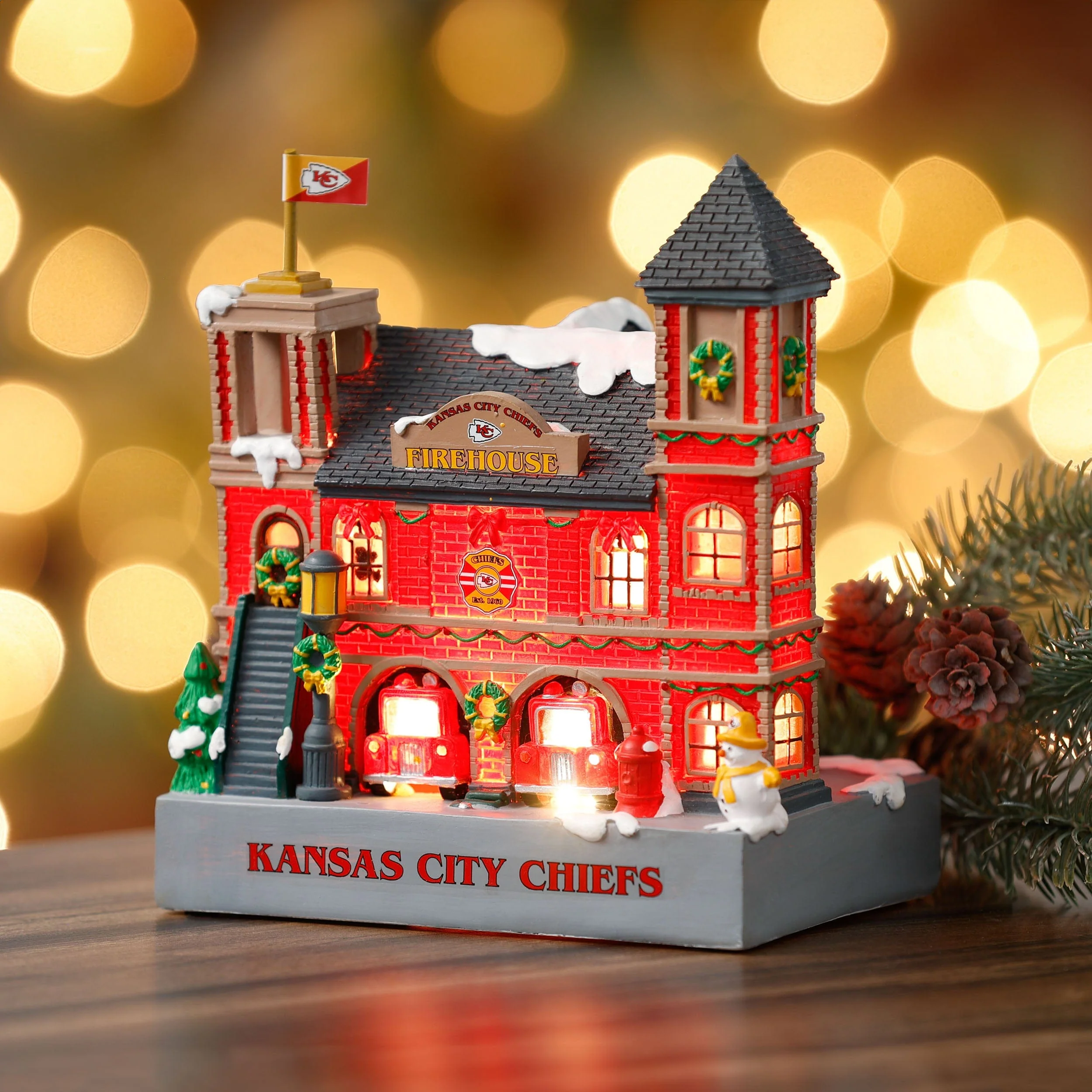 Kansas City Chiefs Light Up Resin Team Firehouse - Image 2