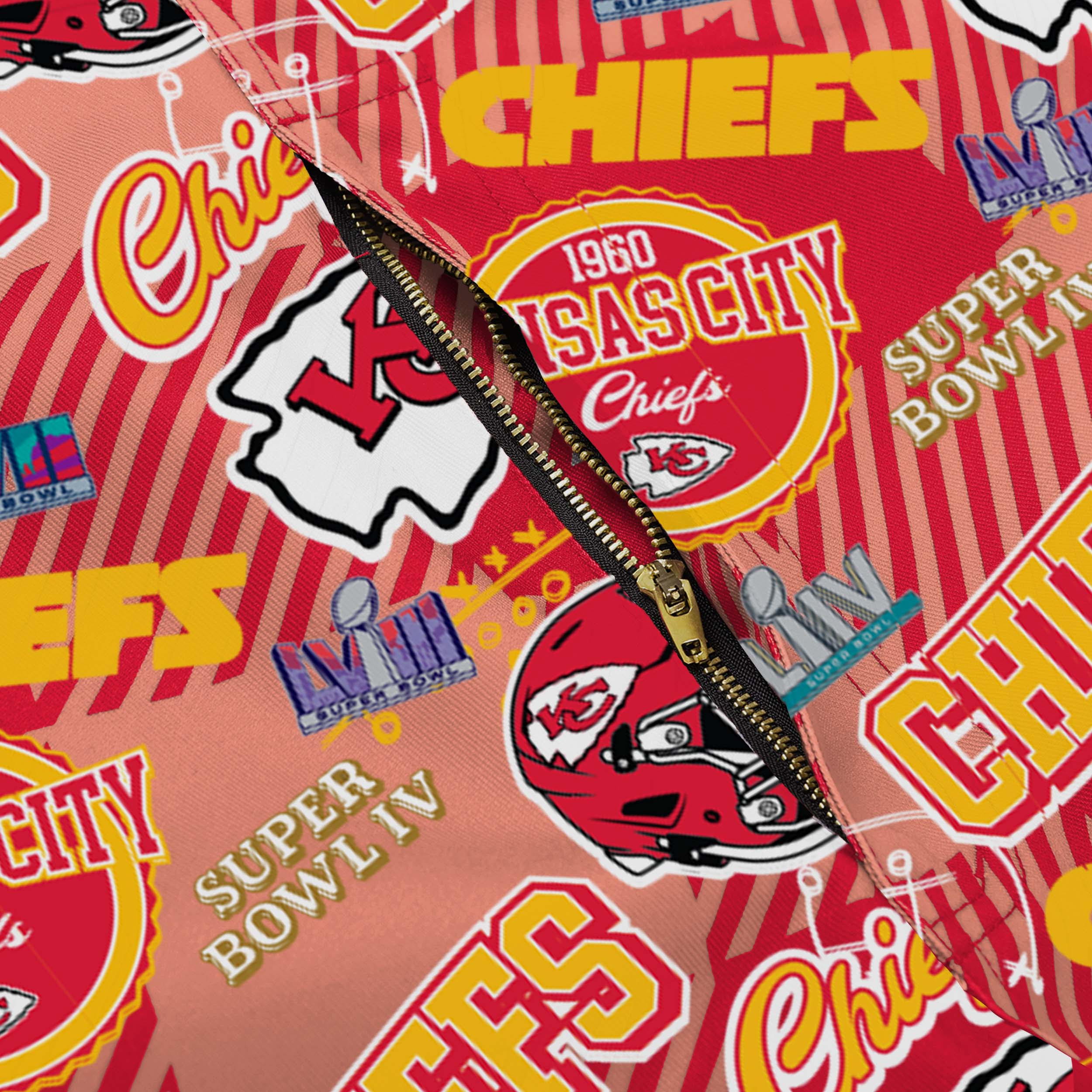 Kansas City Chiefs Mens Historic Print Bib Overalls - Image 6