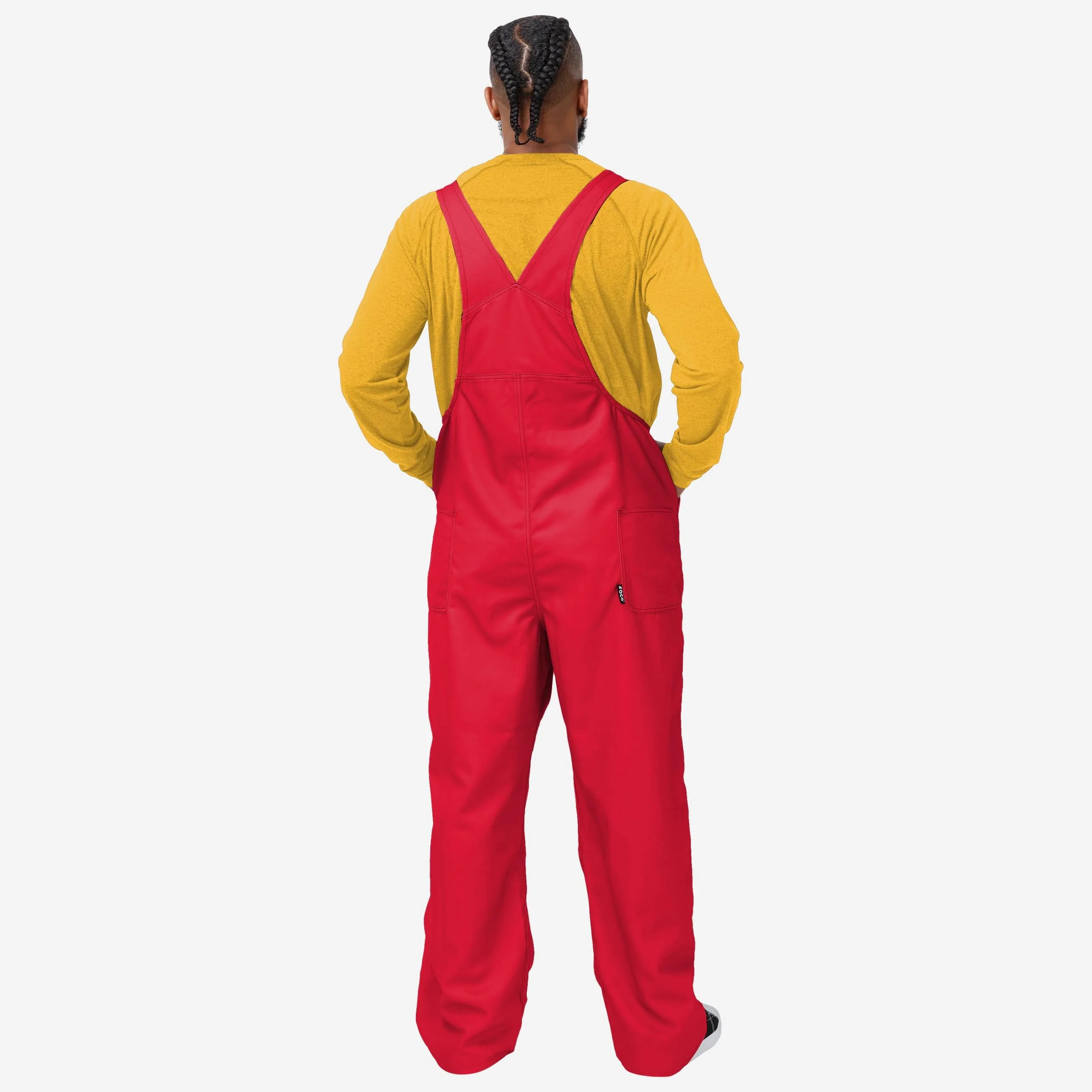 Kansas City Chiefs Mens Solid Wordmark Bib Overalls - Image 2