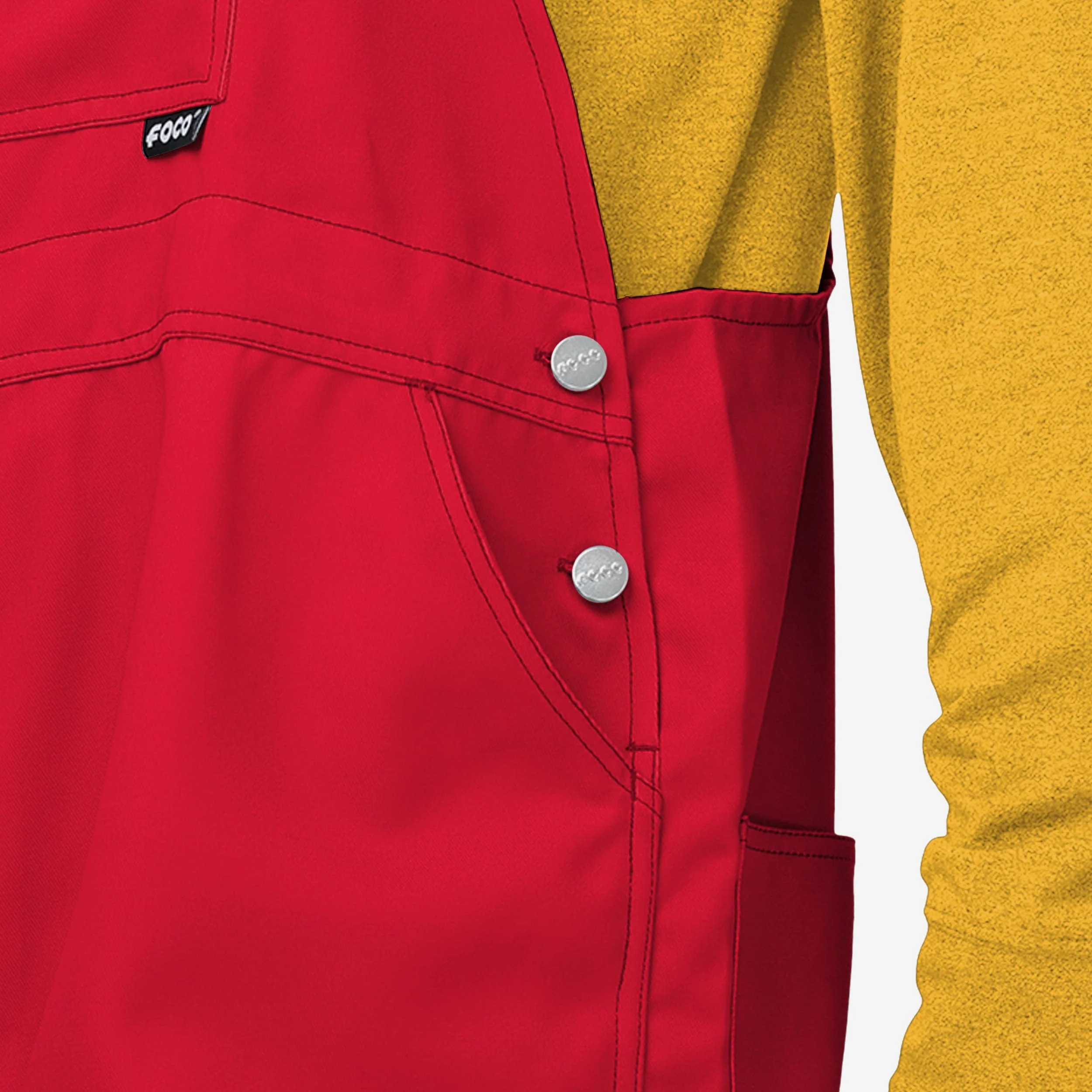 Kansas City Chiefs Mens Solid Wordmark Bib Overalls - Image 4