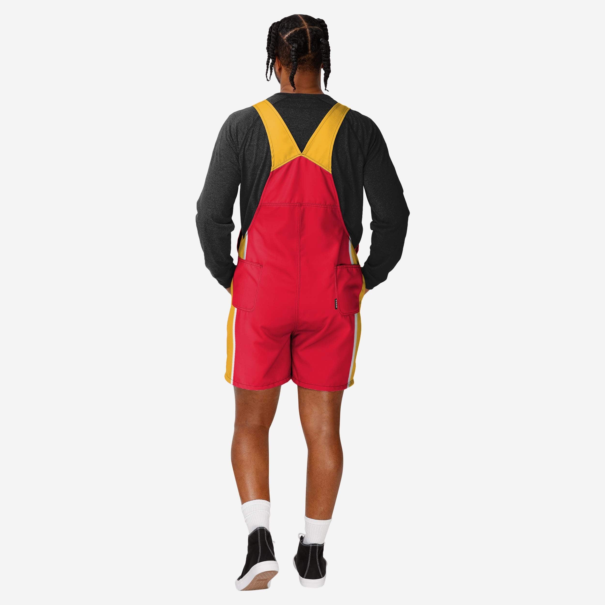 Kansas City Chiefs Mens Team Stripe Bib Shortalls - Image 2