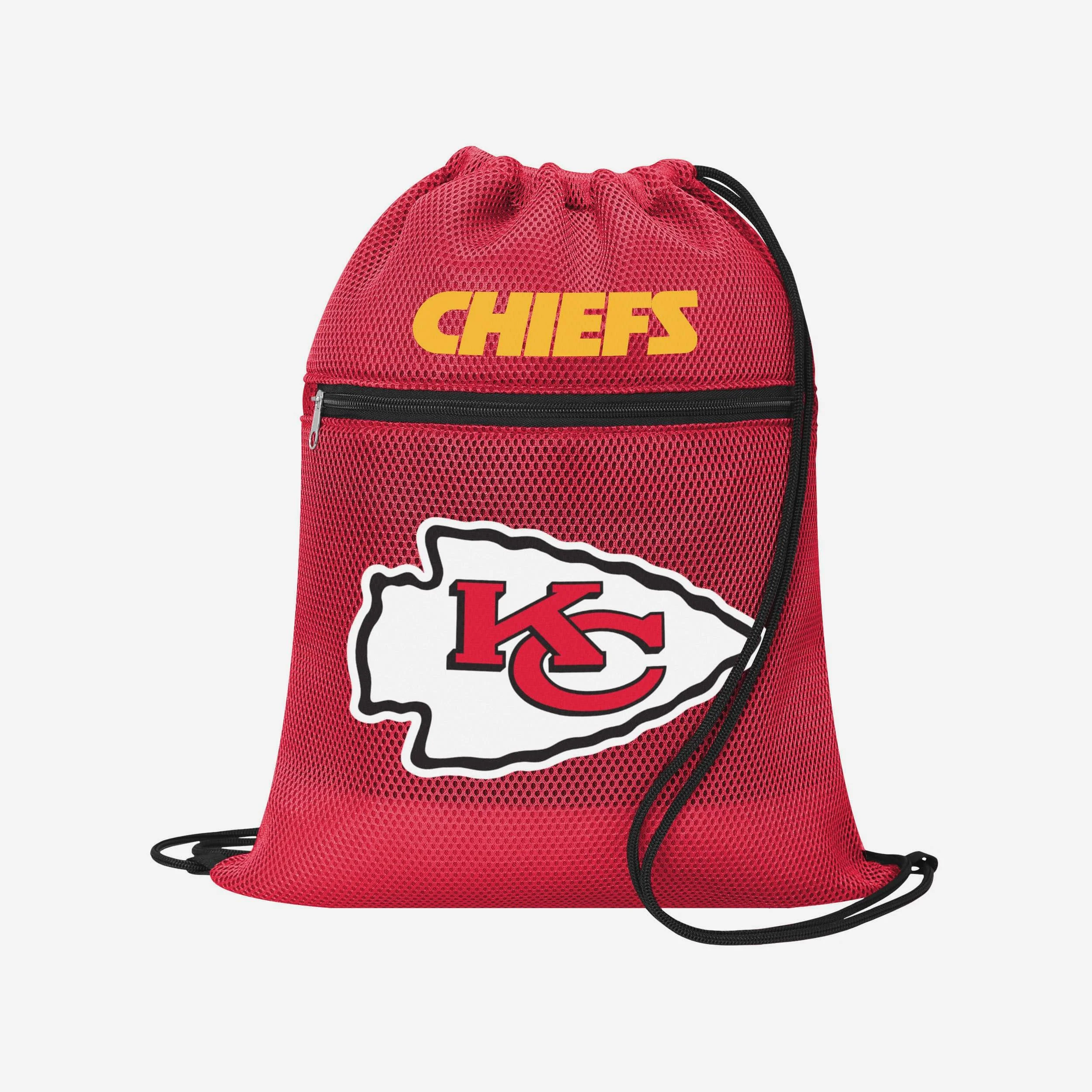 Kansas City Chiefs Mesh Pocket Drawstring Backpack - Image 3