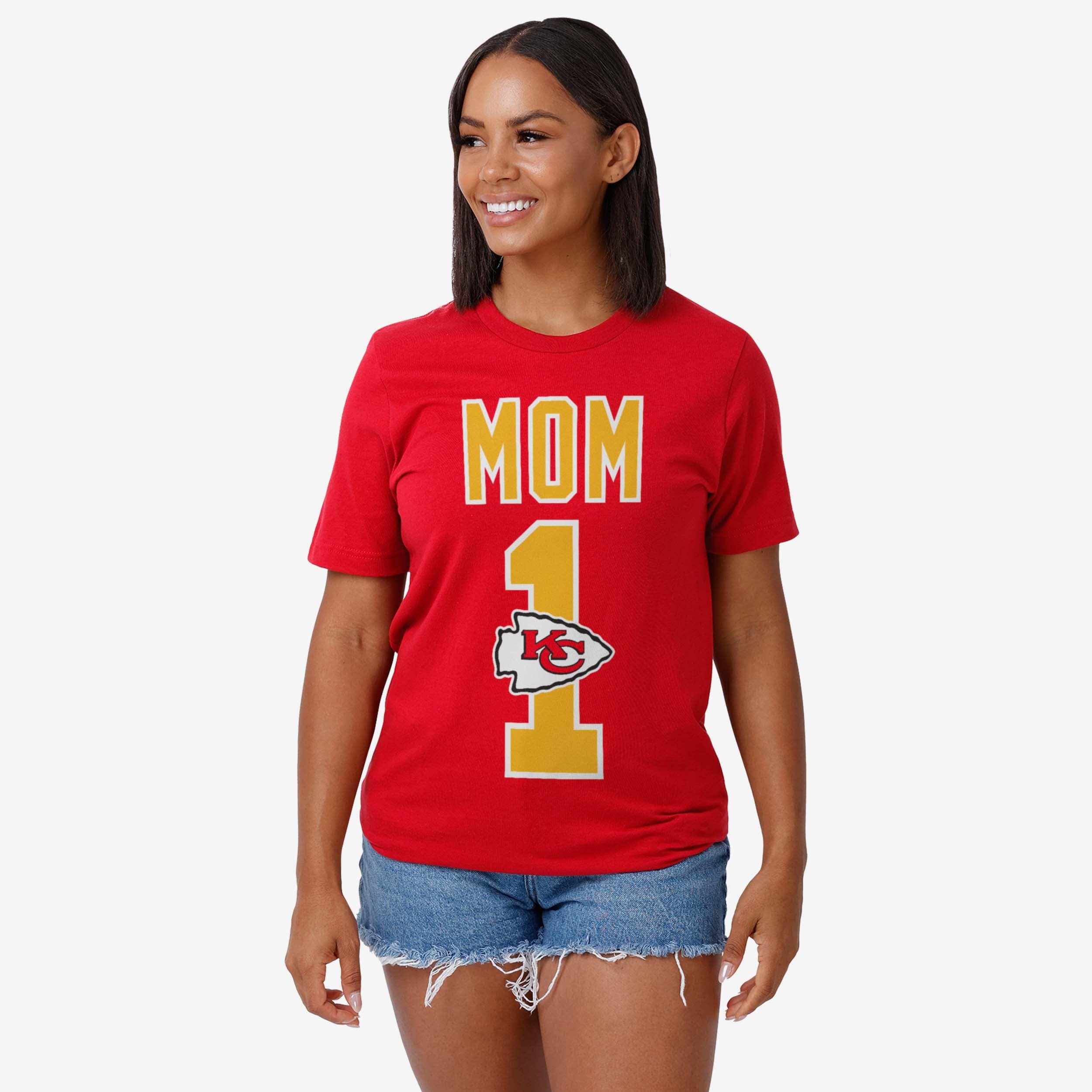 Kansas City Chiefs Number 1 Mom T-Shirt - Image 2