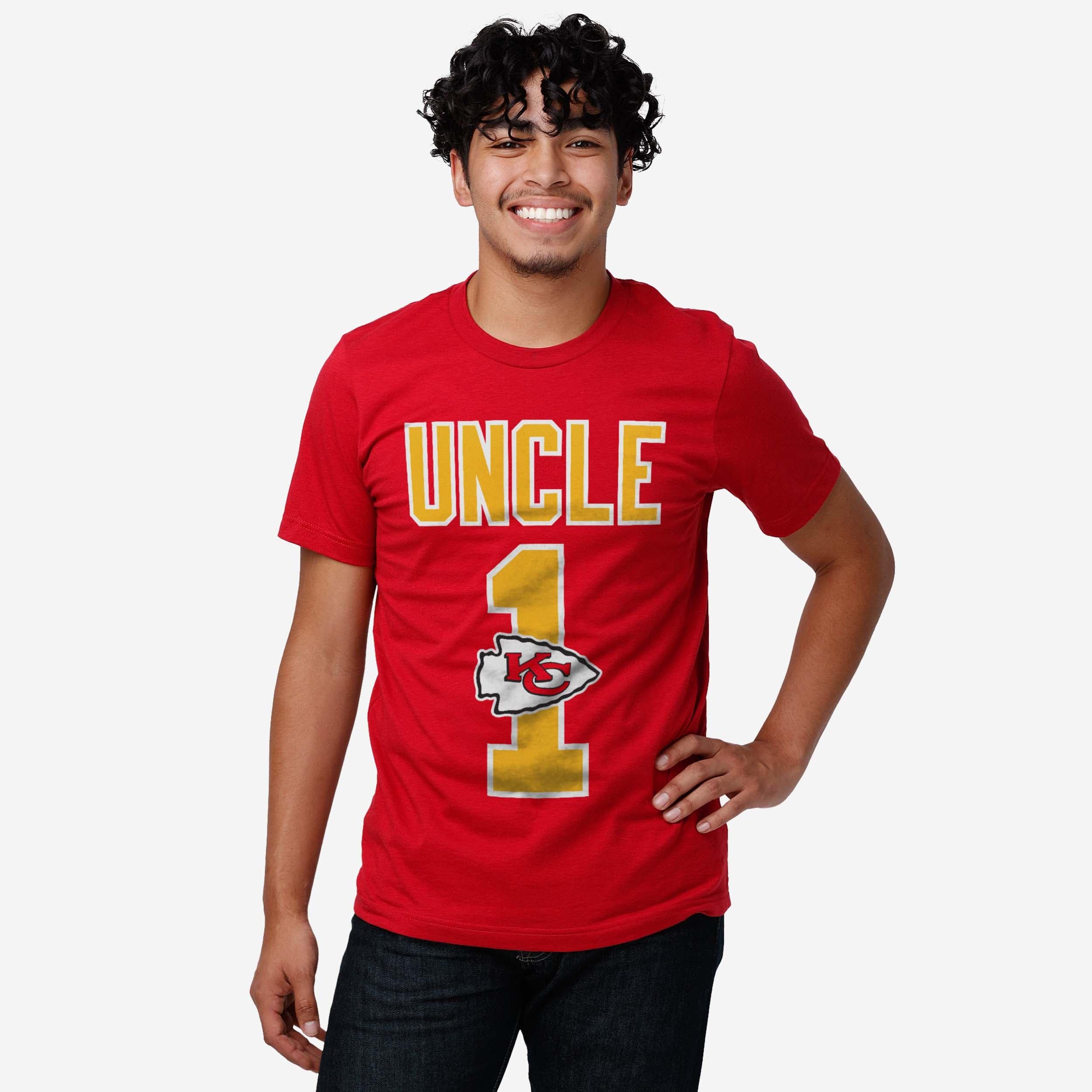 Kansas City Chiefs Number 1 Uncle T-Shirt - Image 2