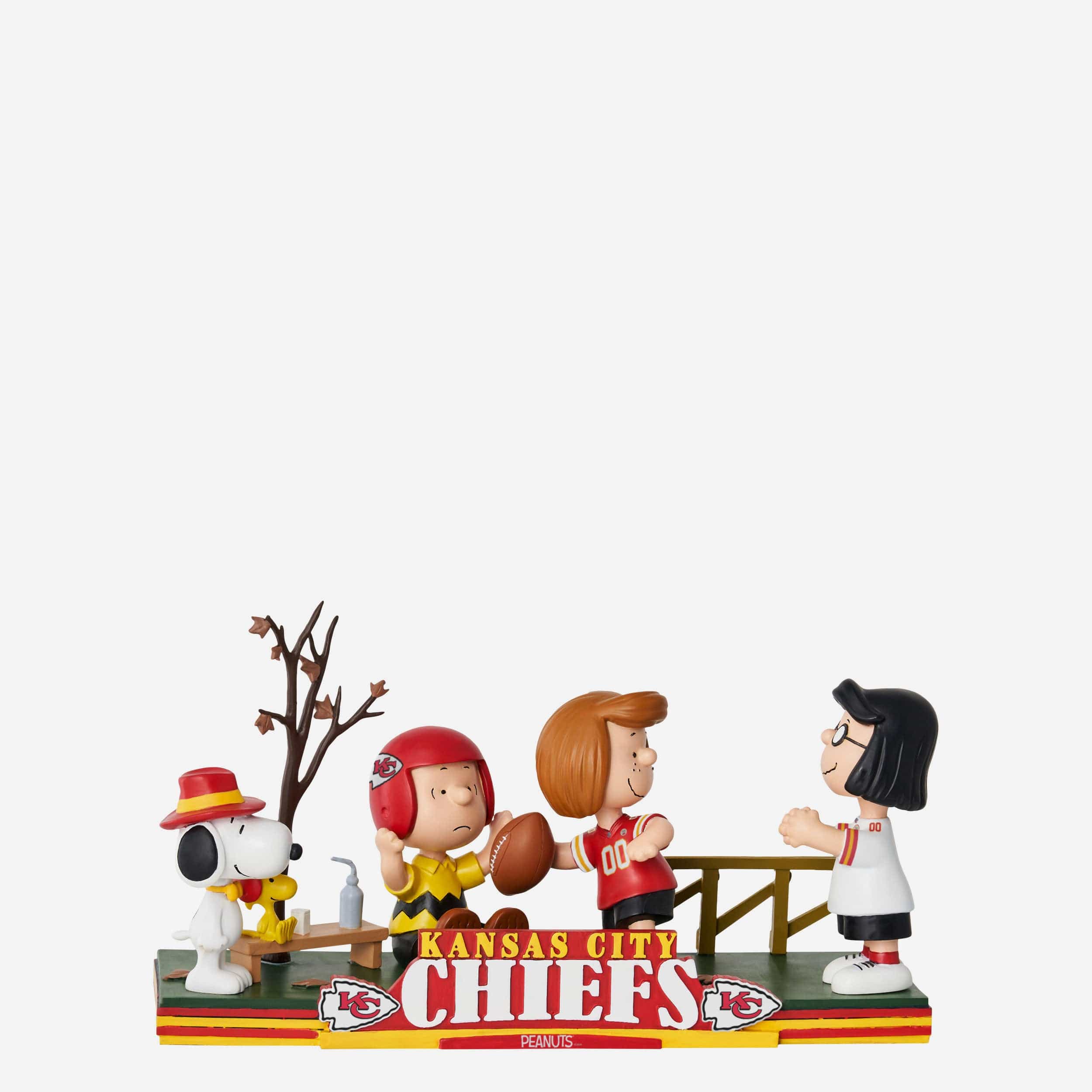 Kansas City Chiefs Peanuts Gang Mini Bobblehead Scene