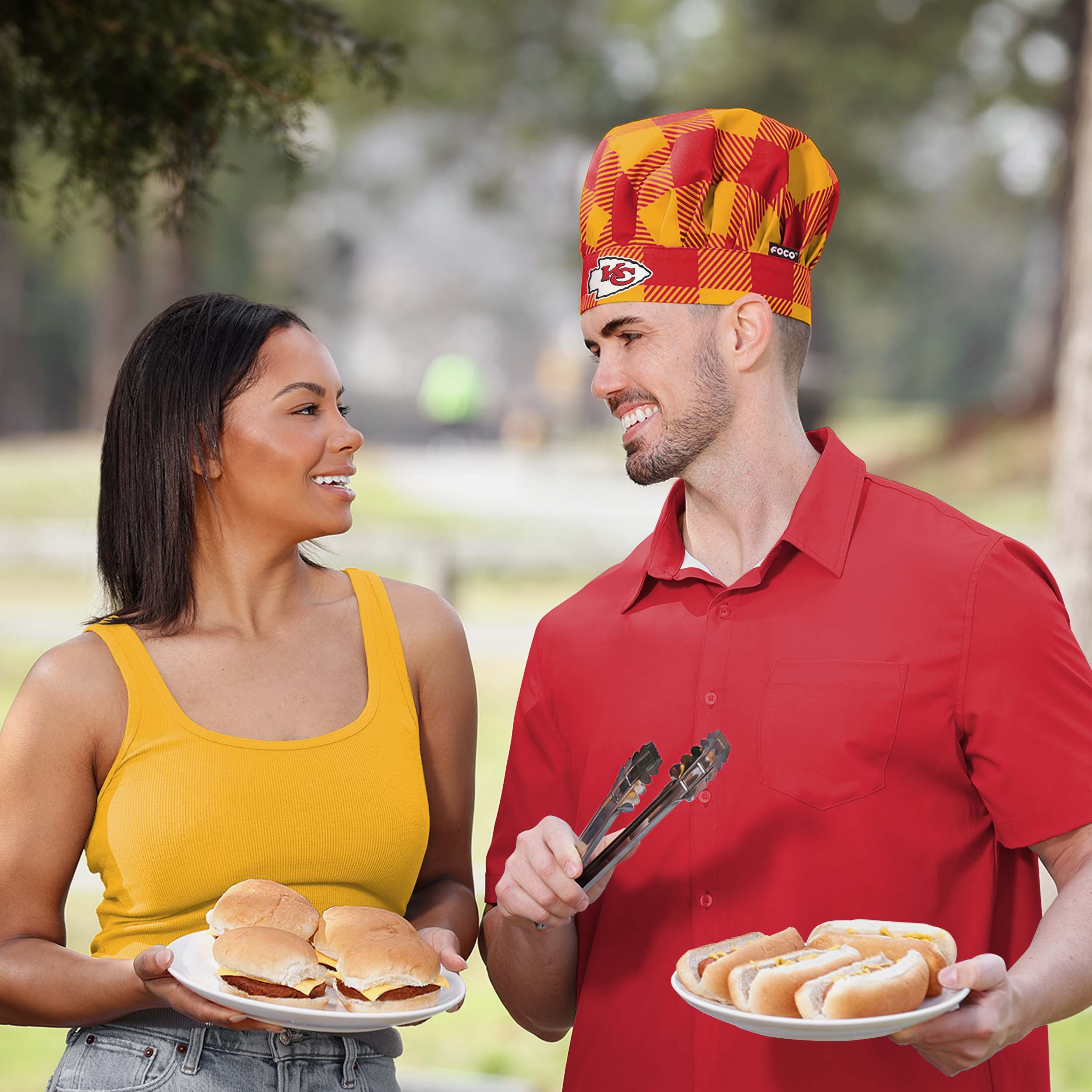 Kansas City Chiefs Plaid Chef Hat - Image 3