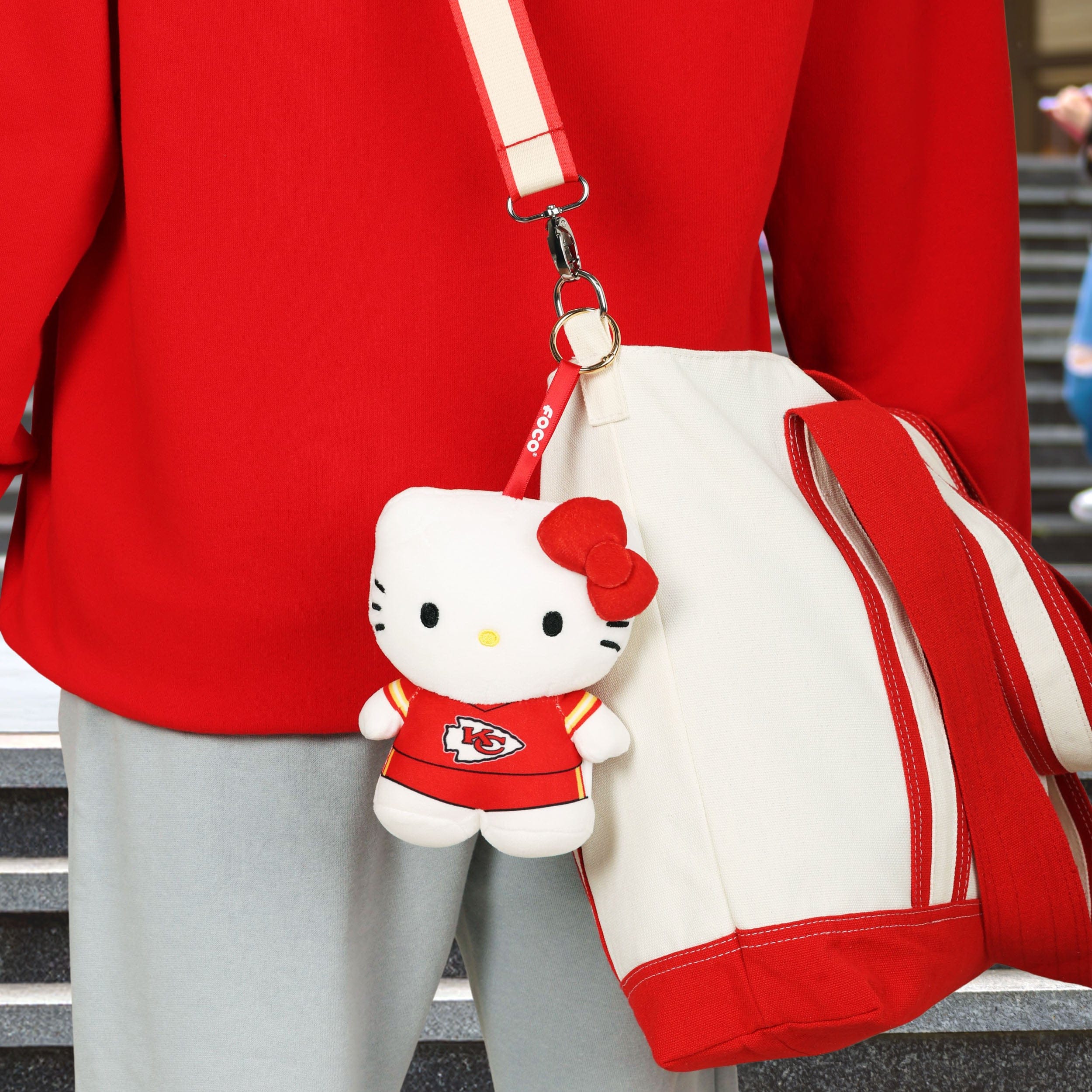 Kansas City Chiefs Plush Hello Kitty® Bag Charm Keychain - Image 2