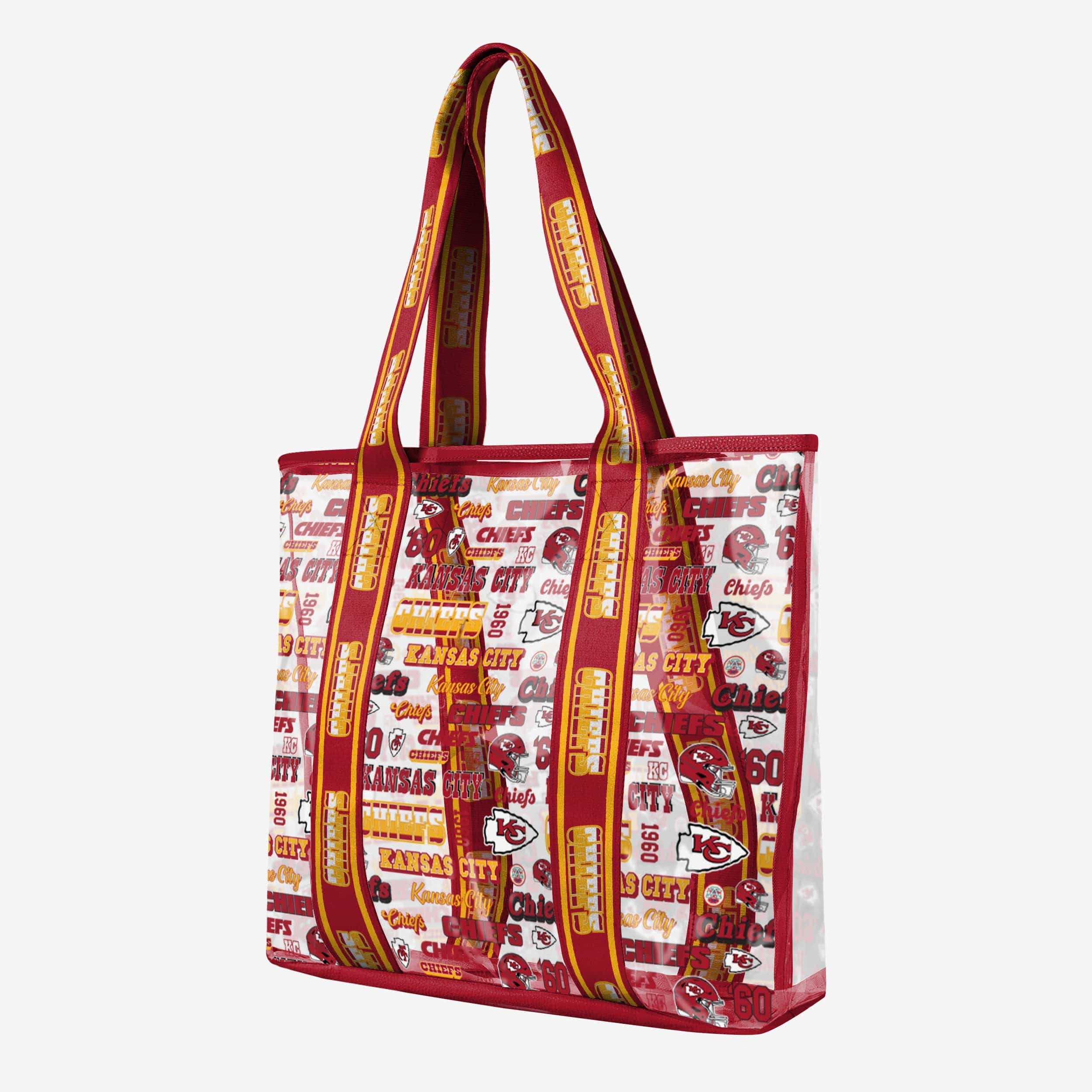 Kansas City Chiefs Repeat Retro Print Clear Tote Bag - Image 2