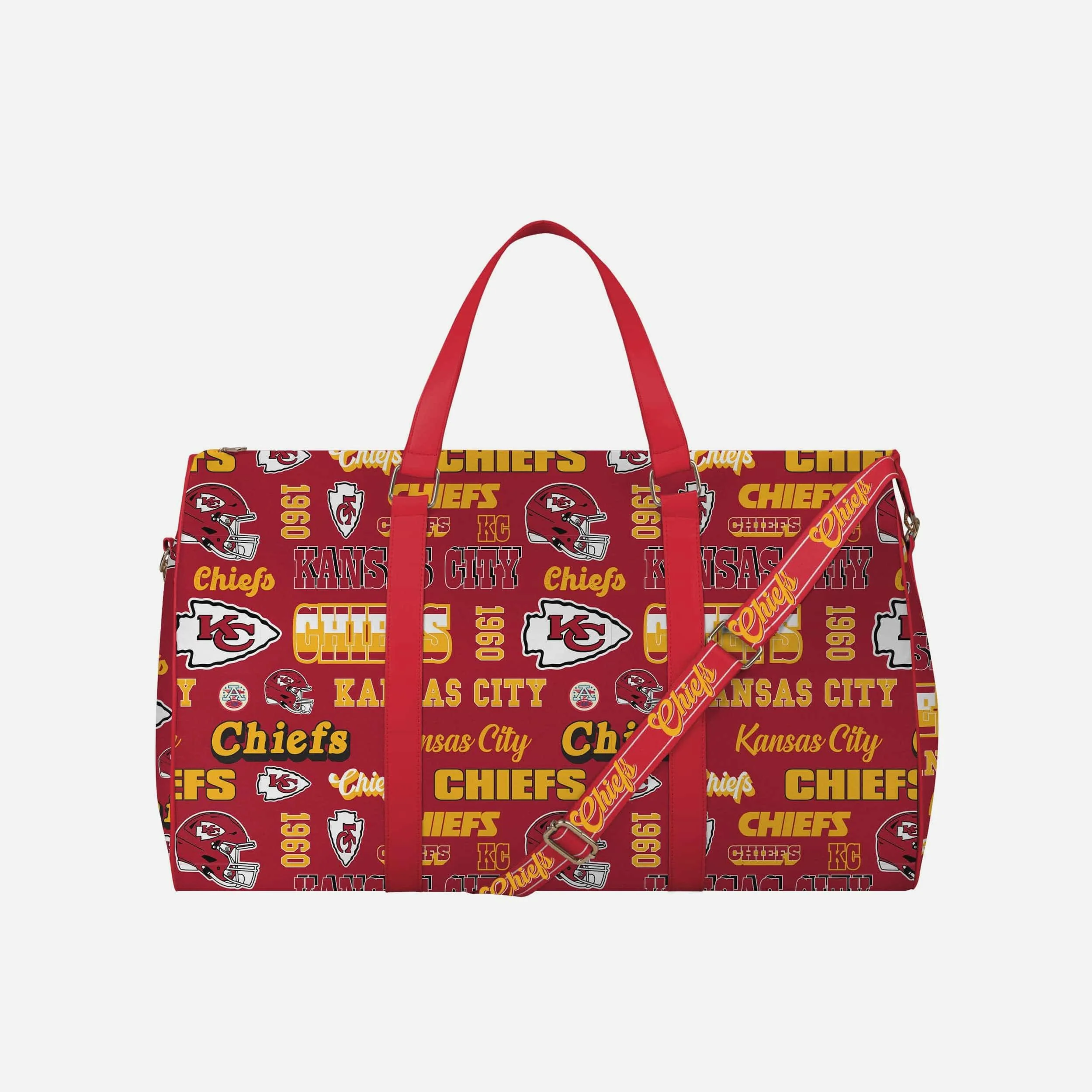 Kansas City Chiefs Repeat Retro Print Nylon Weekender Duffle Bag