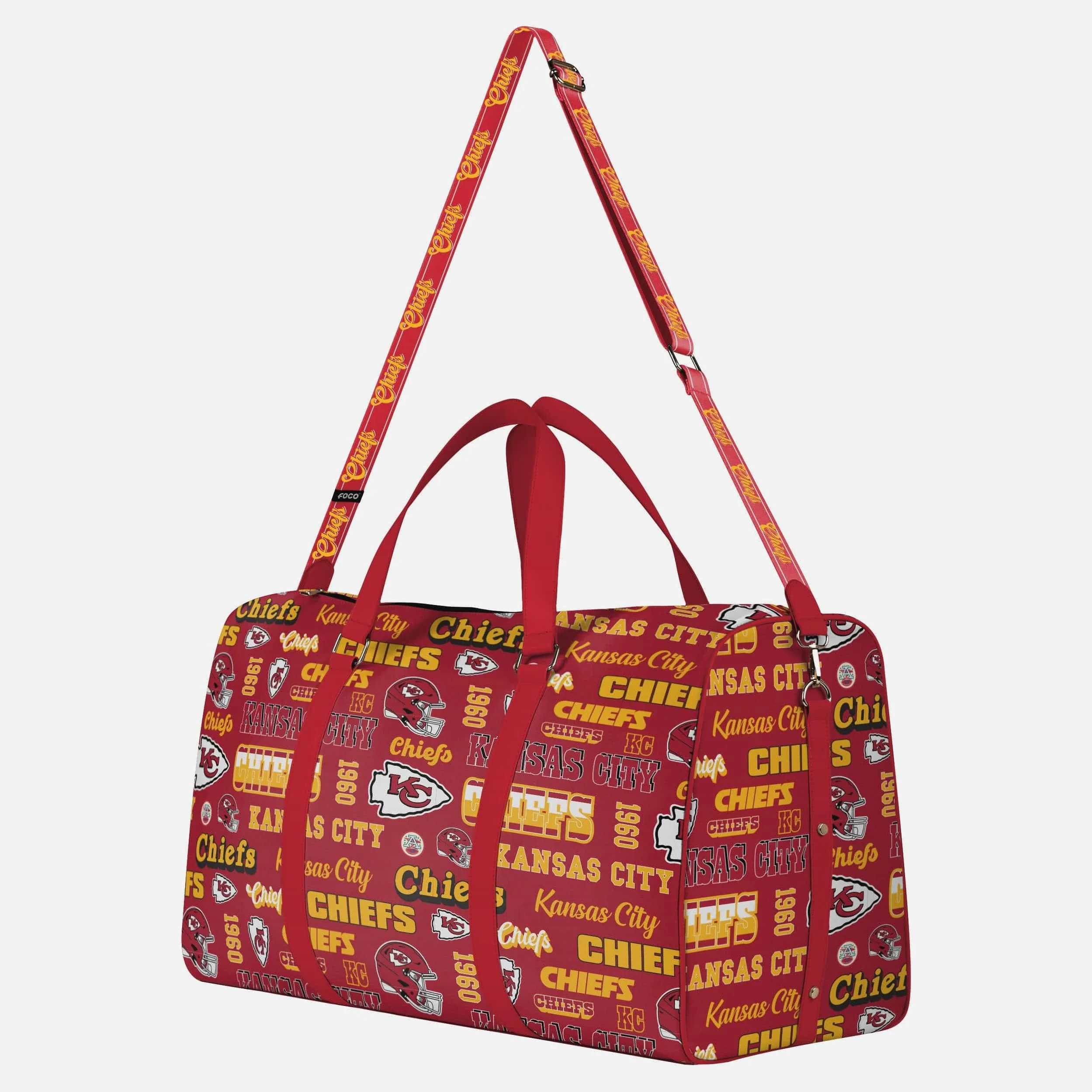 Kansas City Chiefs Repeat Retro Print Nylon Weekender Duffle Bag - Image 2