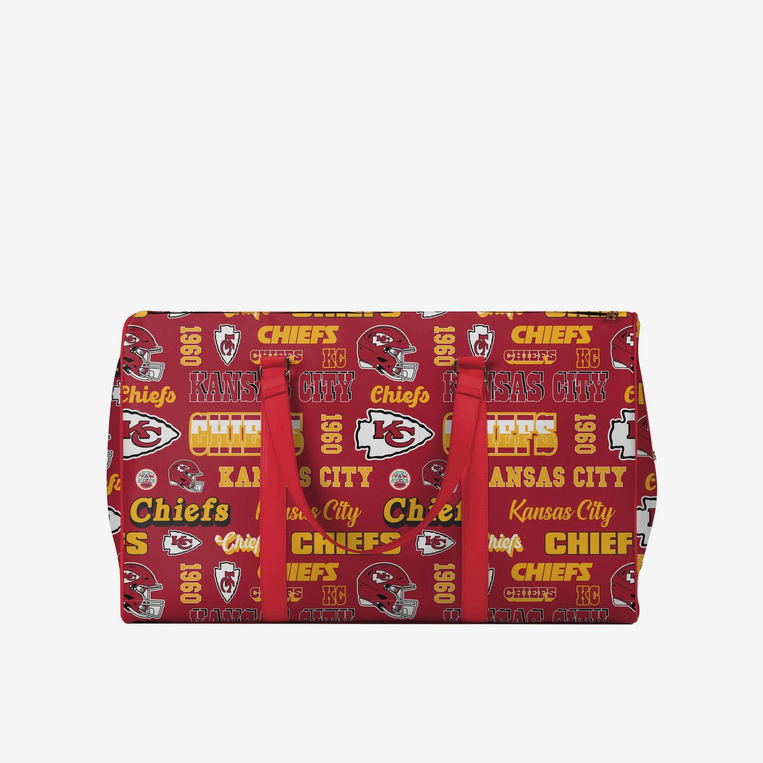 Kansas City Chiefs Repeat Retro Print Nylon Weekender Duffle Bag - Image 4