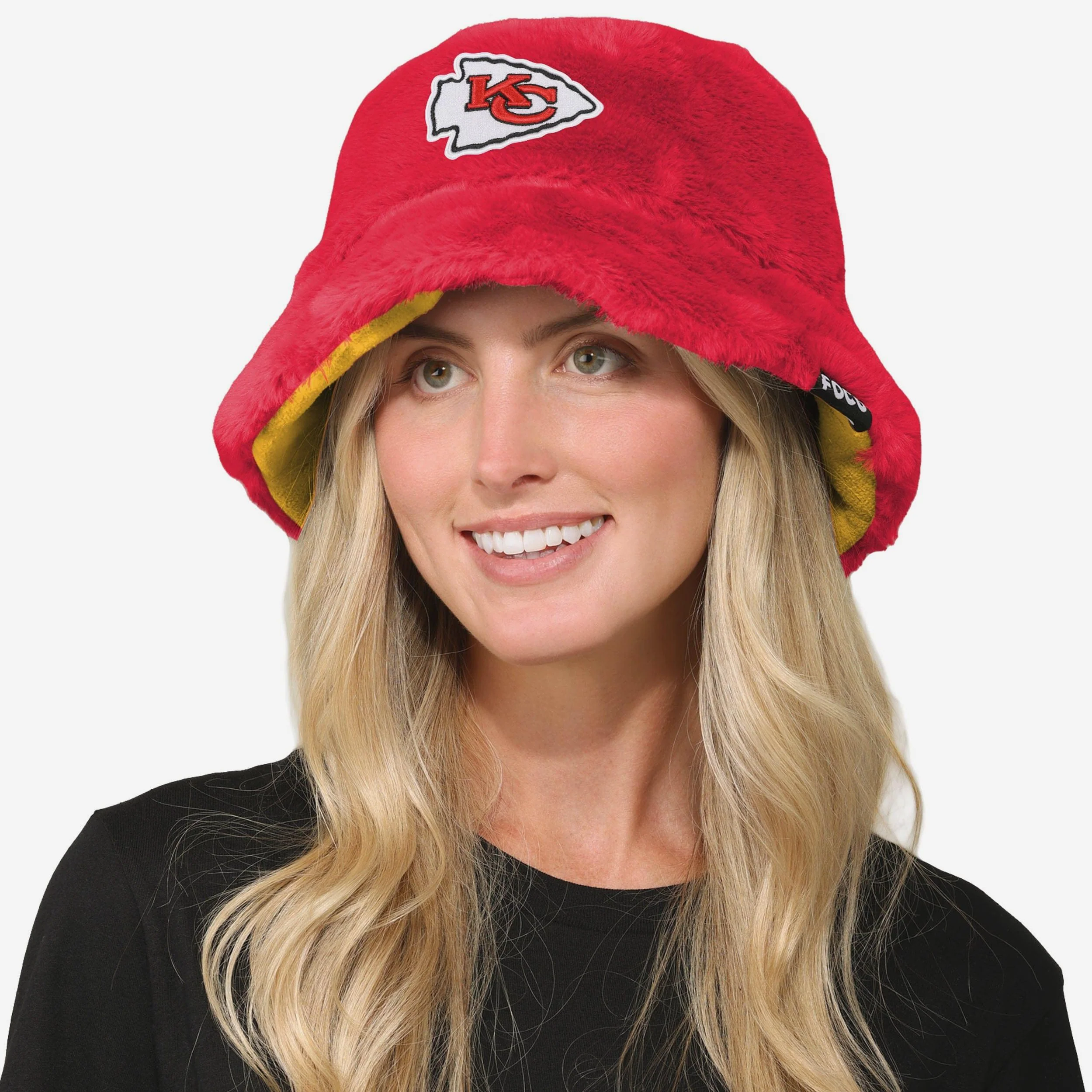 Kansas City Chiefs Reversible Faux Fur Bucket Hat - Image 2