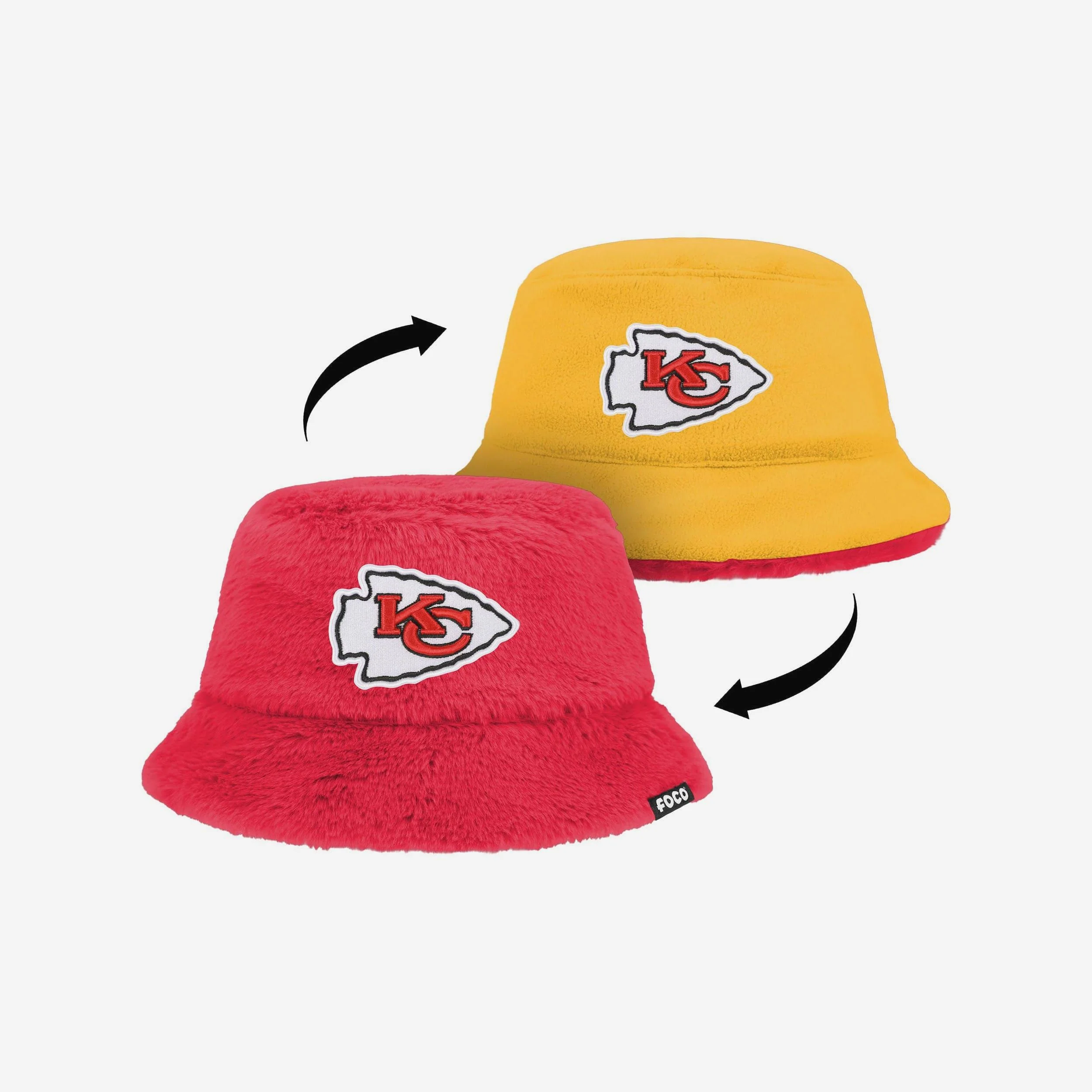 Kansas City Chiefs Reversible Faux Fur Bucket Hat - Image 4