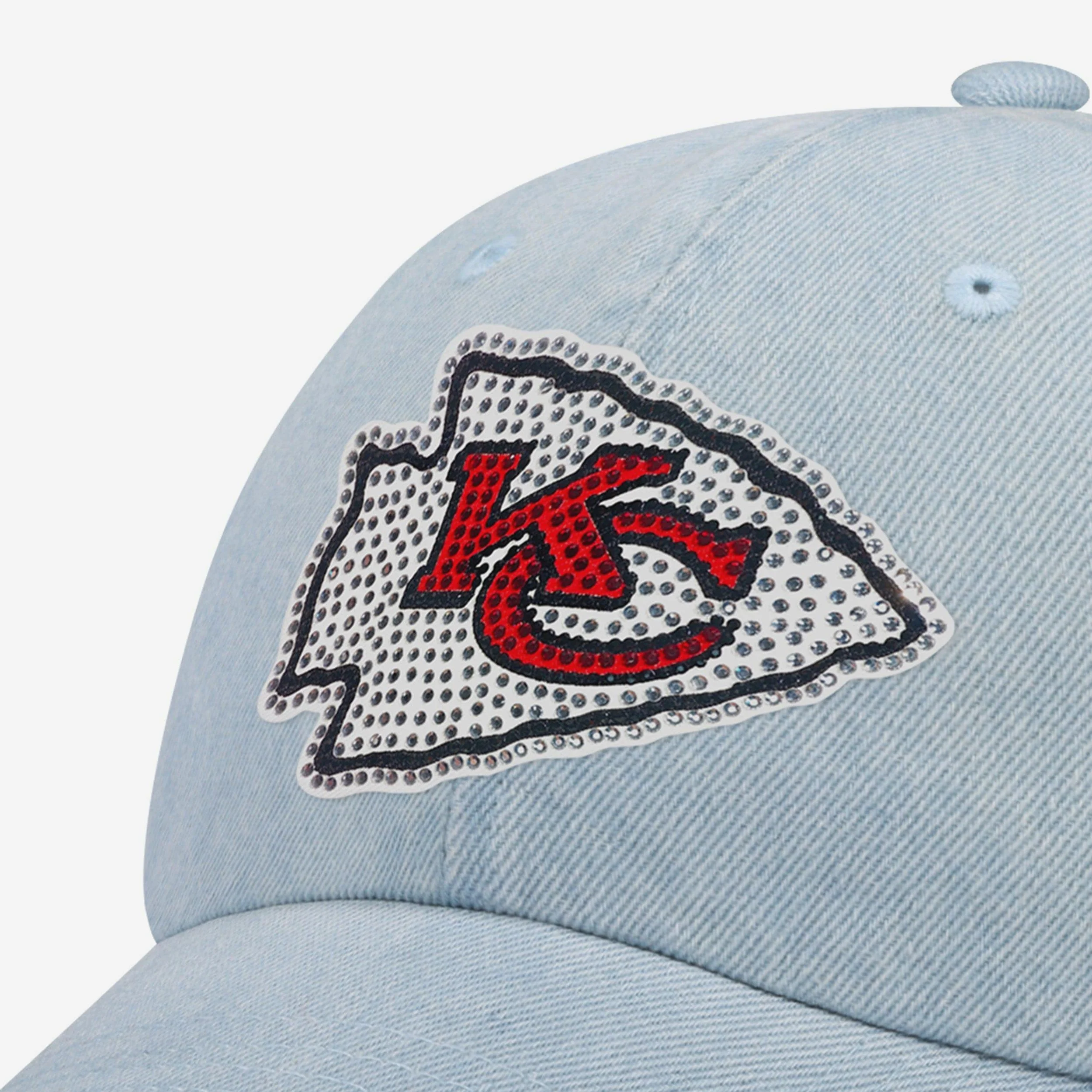 Kansas City Chiefs Rhinestone Logo Denim Casual Cap - Image 2