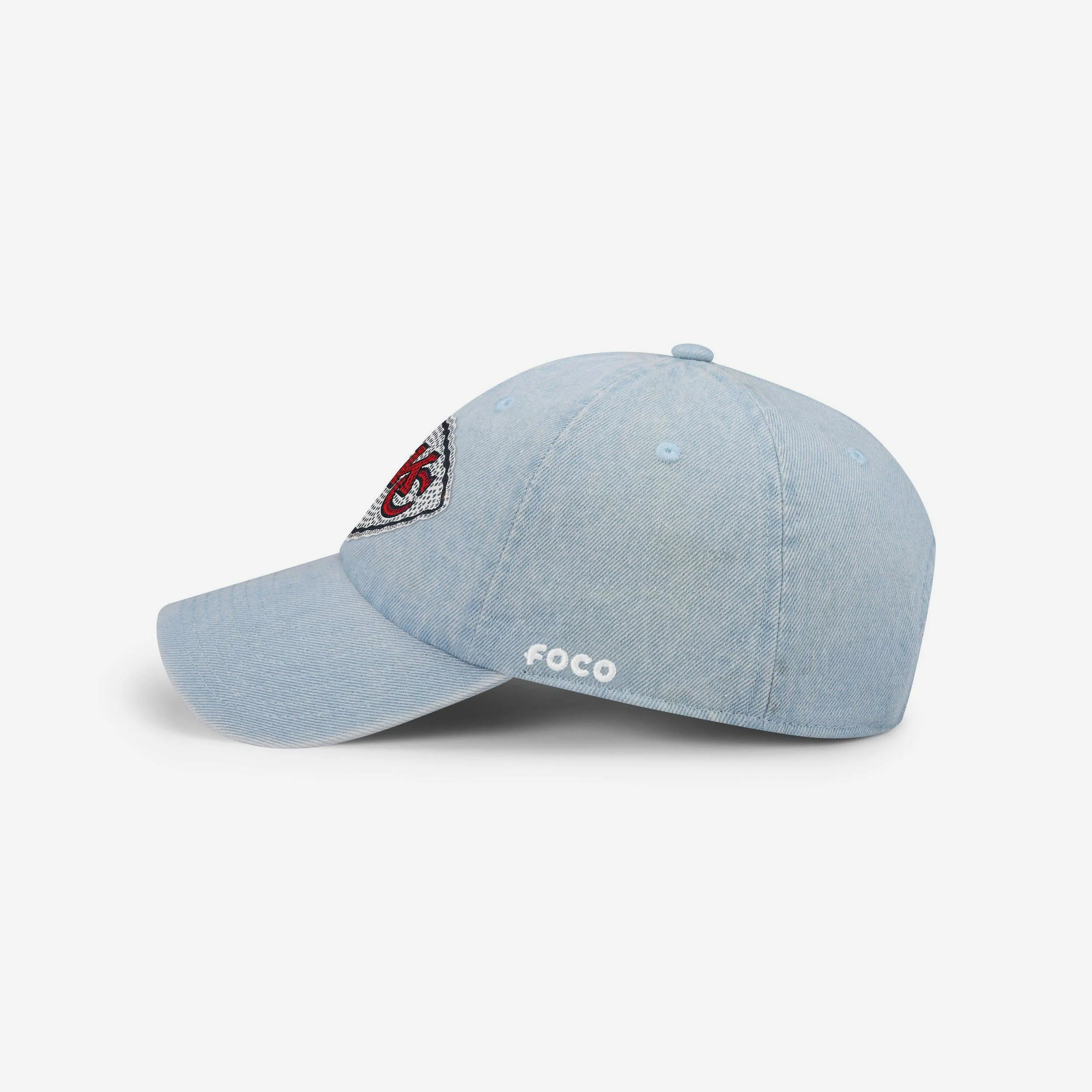 Kansas City Chiefs Rhinestone Logo Denim Casual Cap - Image 3