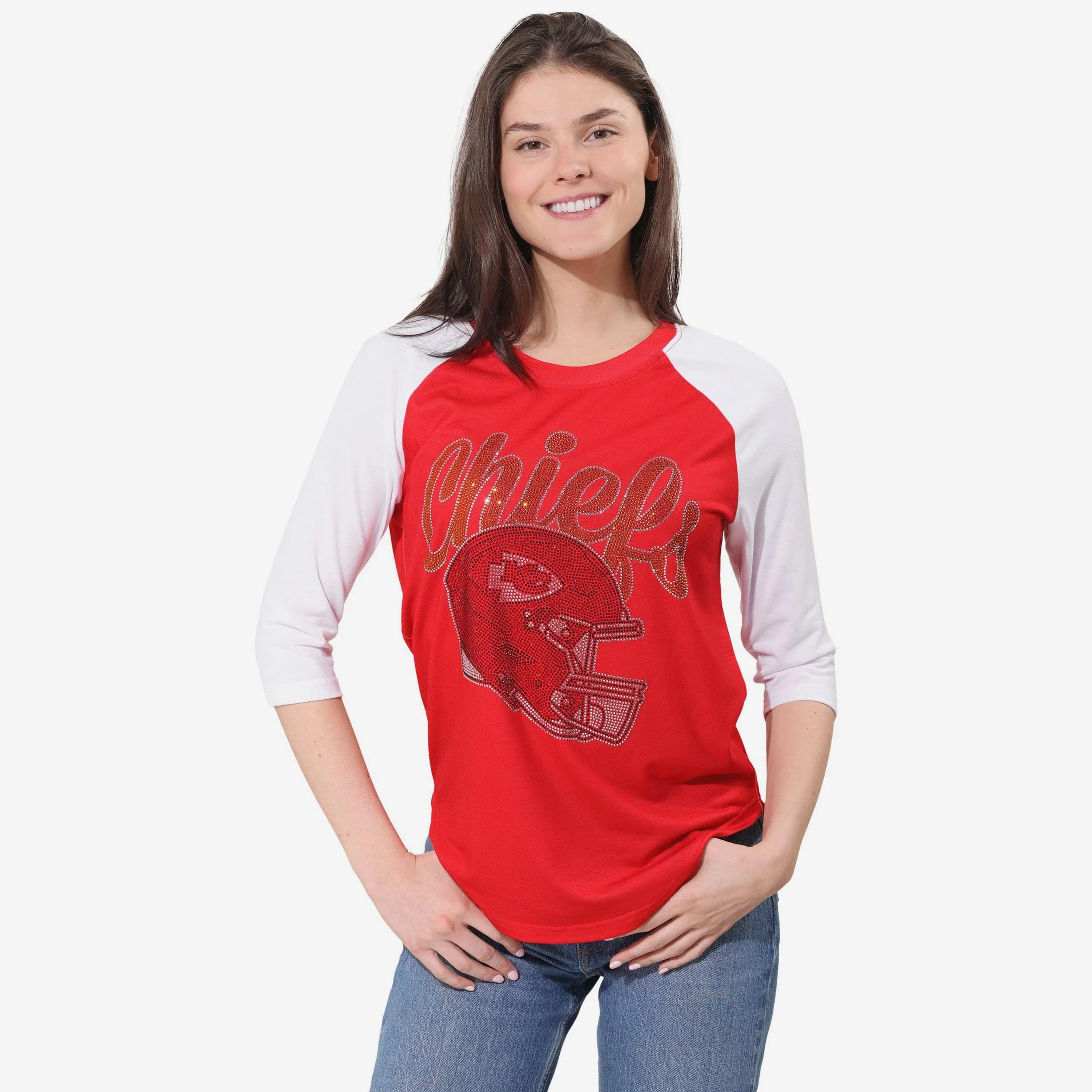 Kansas City Chiefs Rhinestone Raglan T-Shirt
