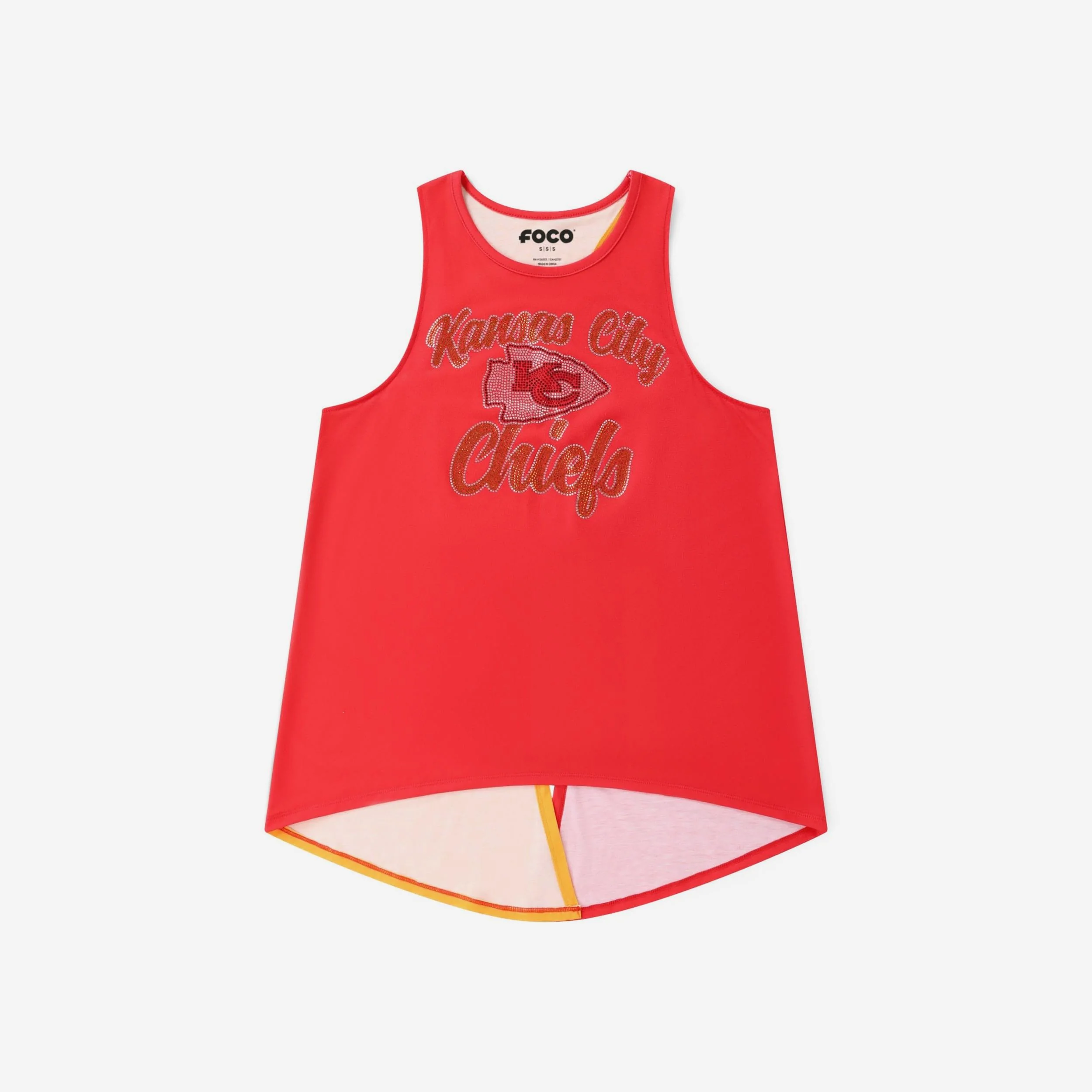 Kansas City Chiefs Rhinestone Tie-Breaker Sleeveless Top - Image 4