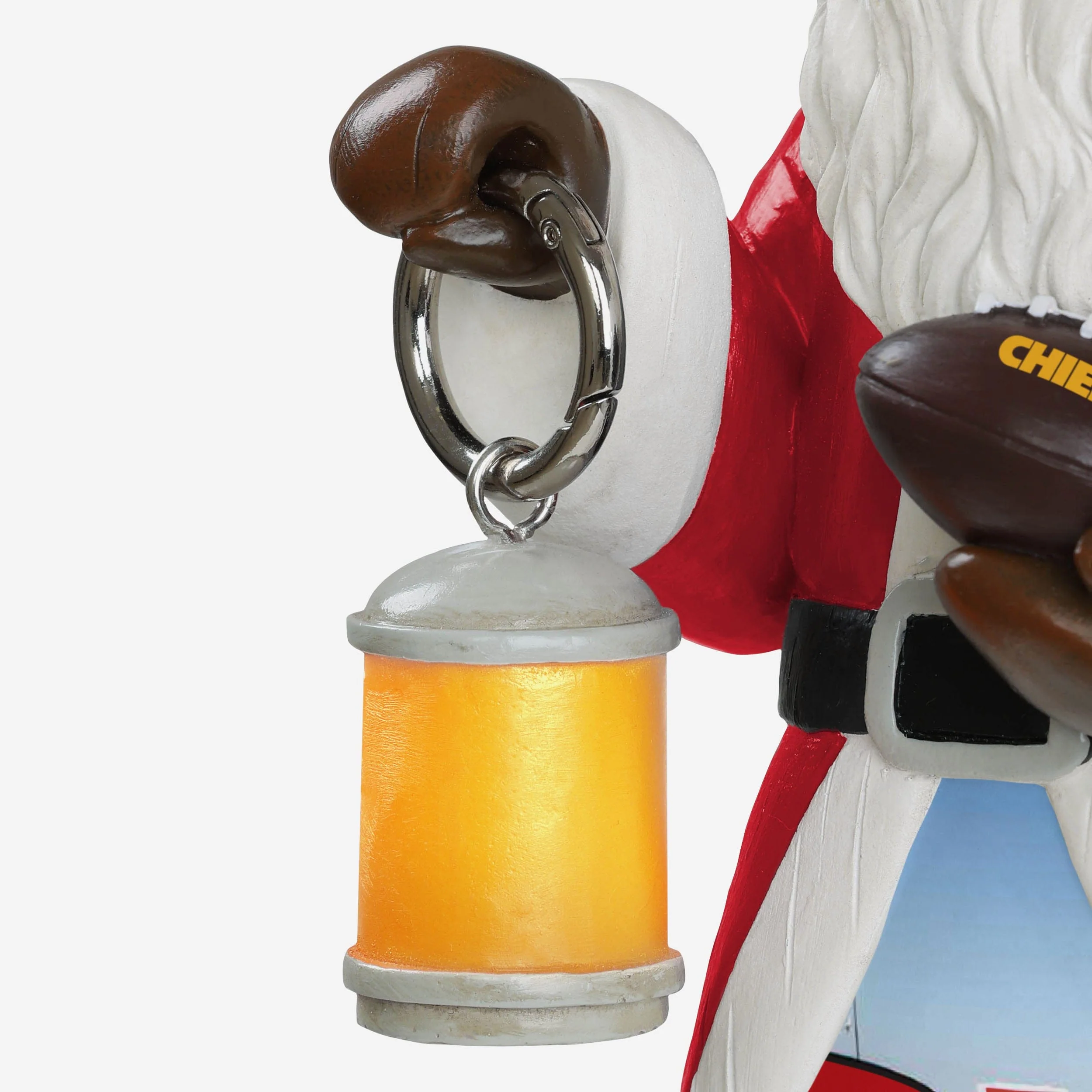 Kansas City Chiefs Santa Figure With Light Up Lantern - Image 3