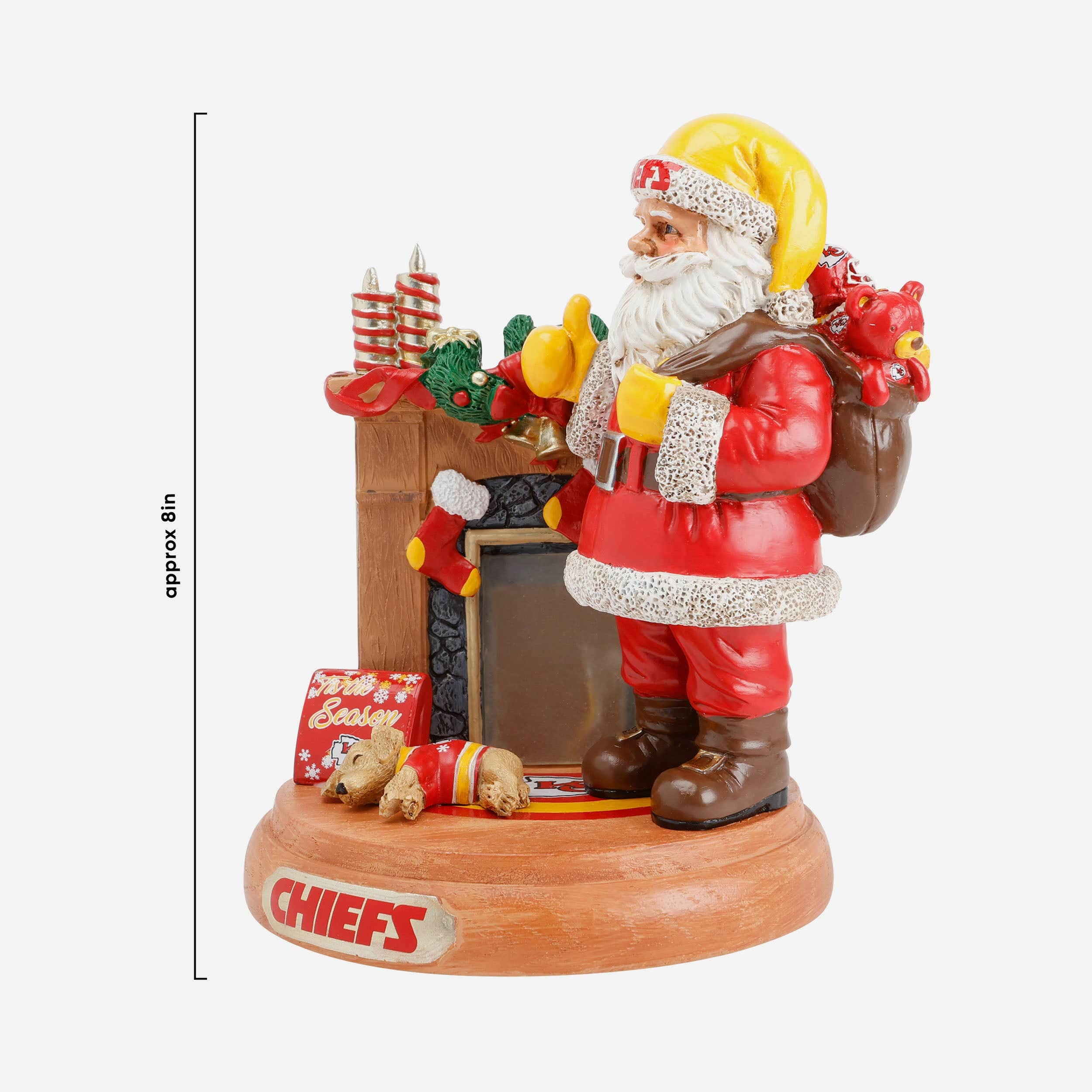 Kansas City Chiefs Santa Fireplace Figurine - Image 4