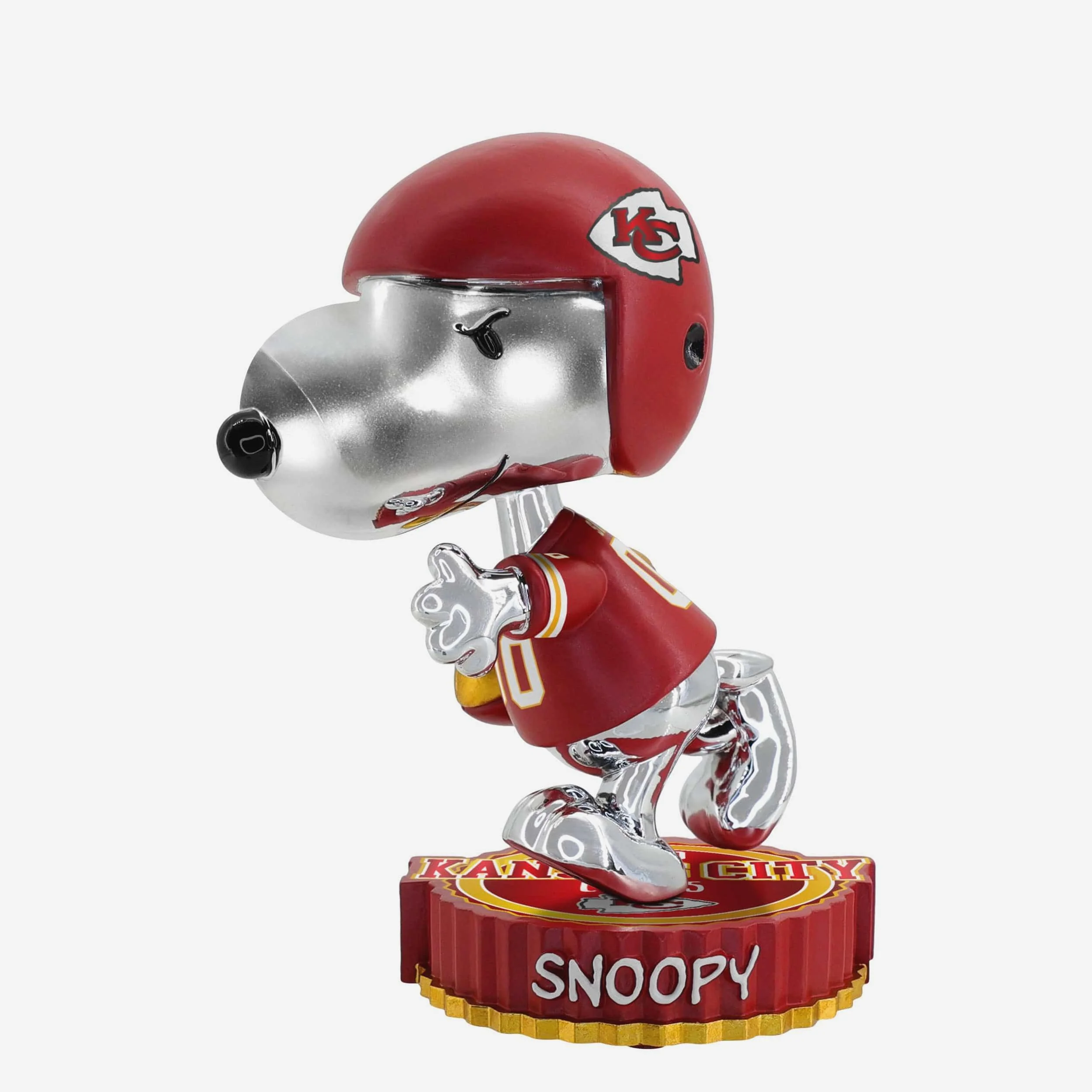Kansas City Chiefs Snoopy Peanuts Electroplated Medium Bighead Bobblehead