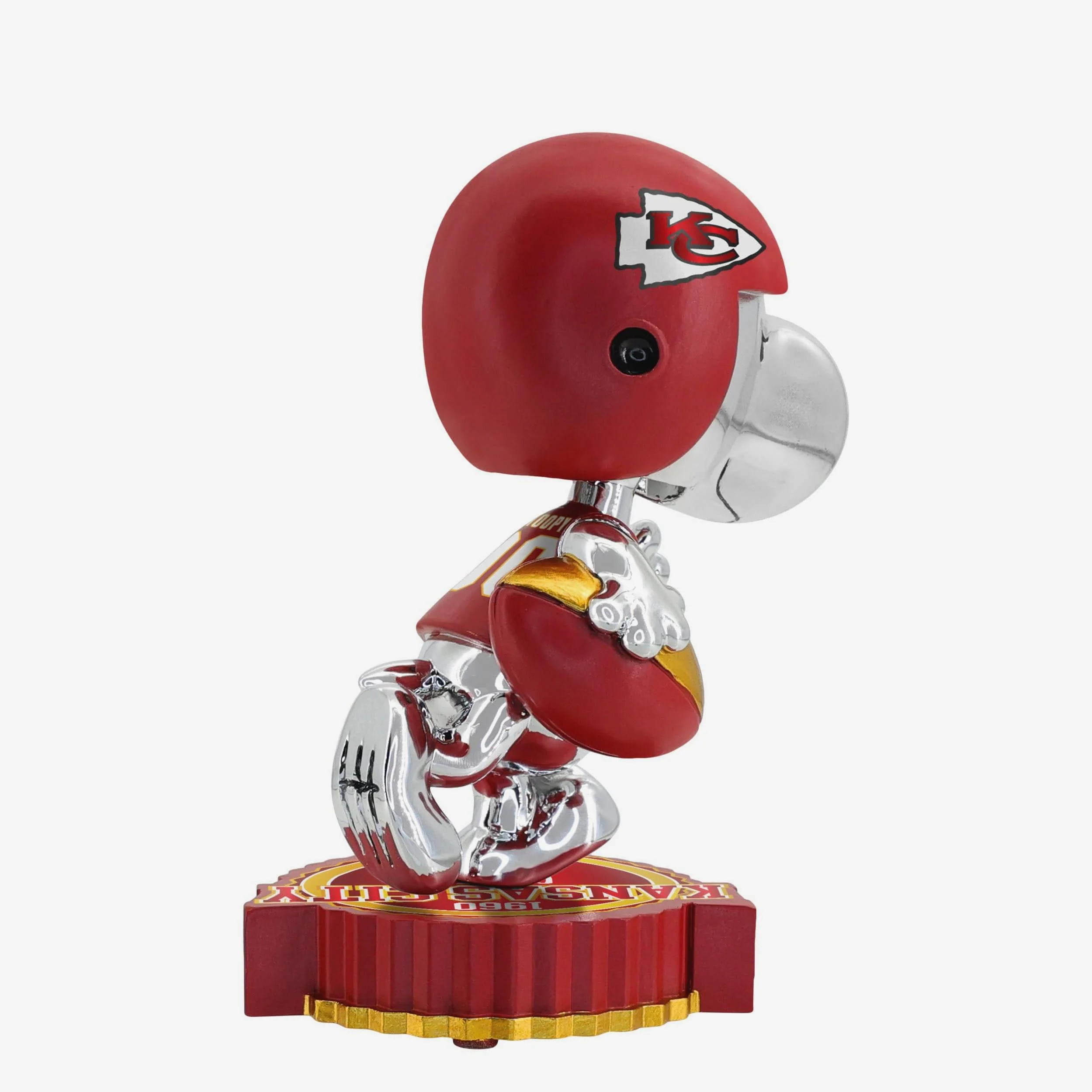 Kansas City Chiefs Snoopy Peanuts Electroplated Medium Bighead Bobblehead - Image 4