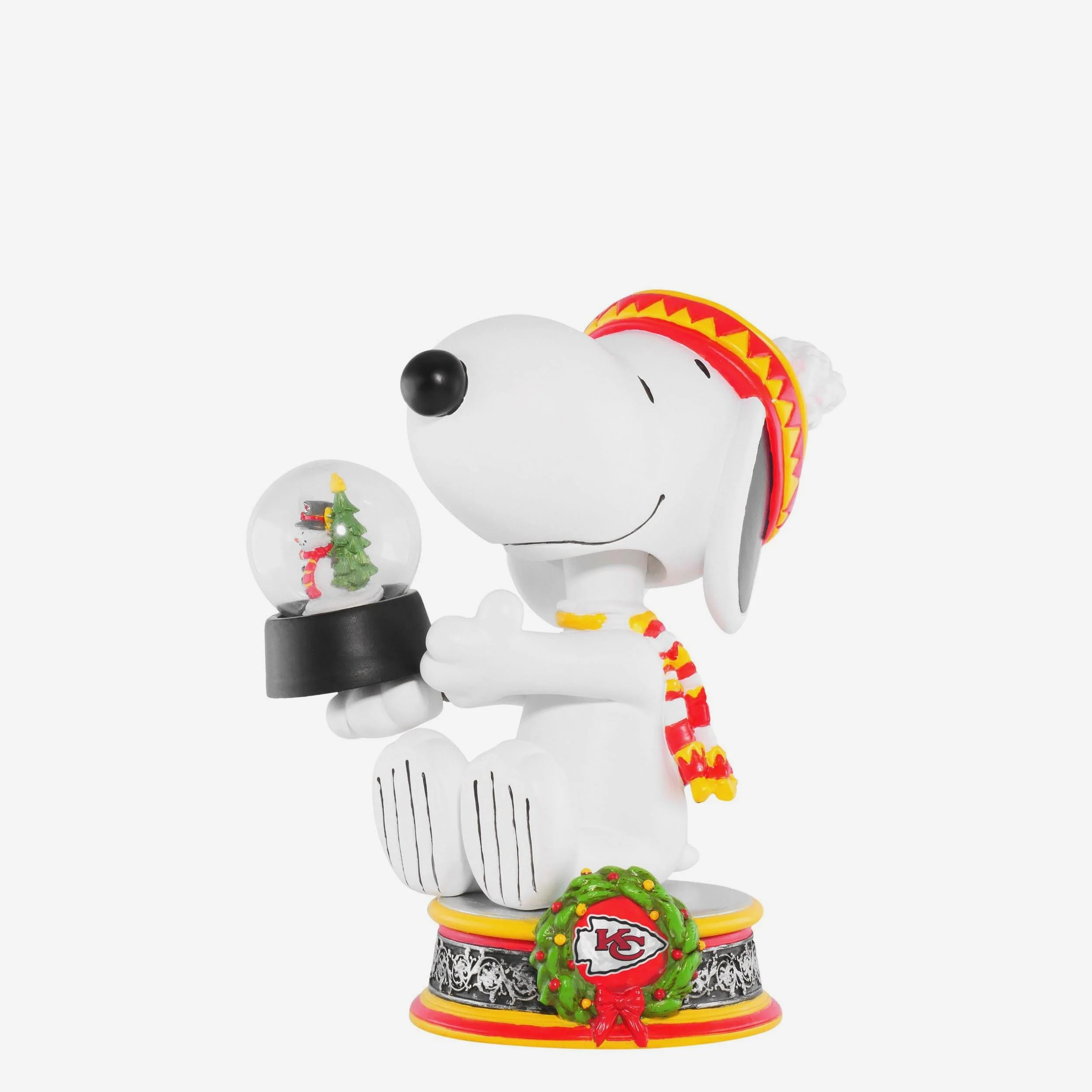 Kansas City Chiefs Snoopy Peanuts Snow Globe Bobblehead