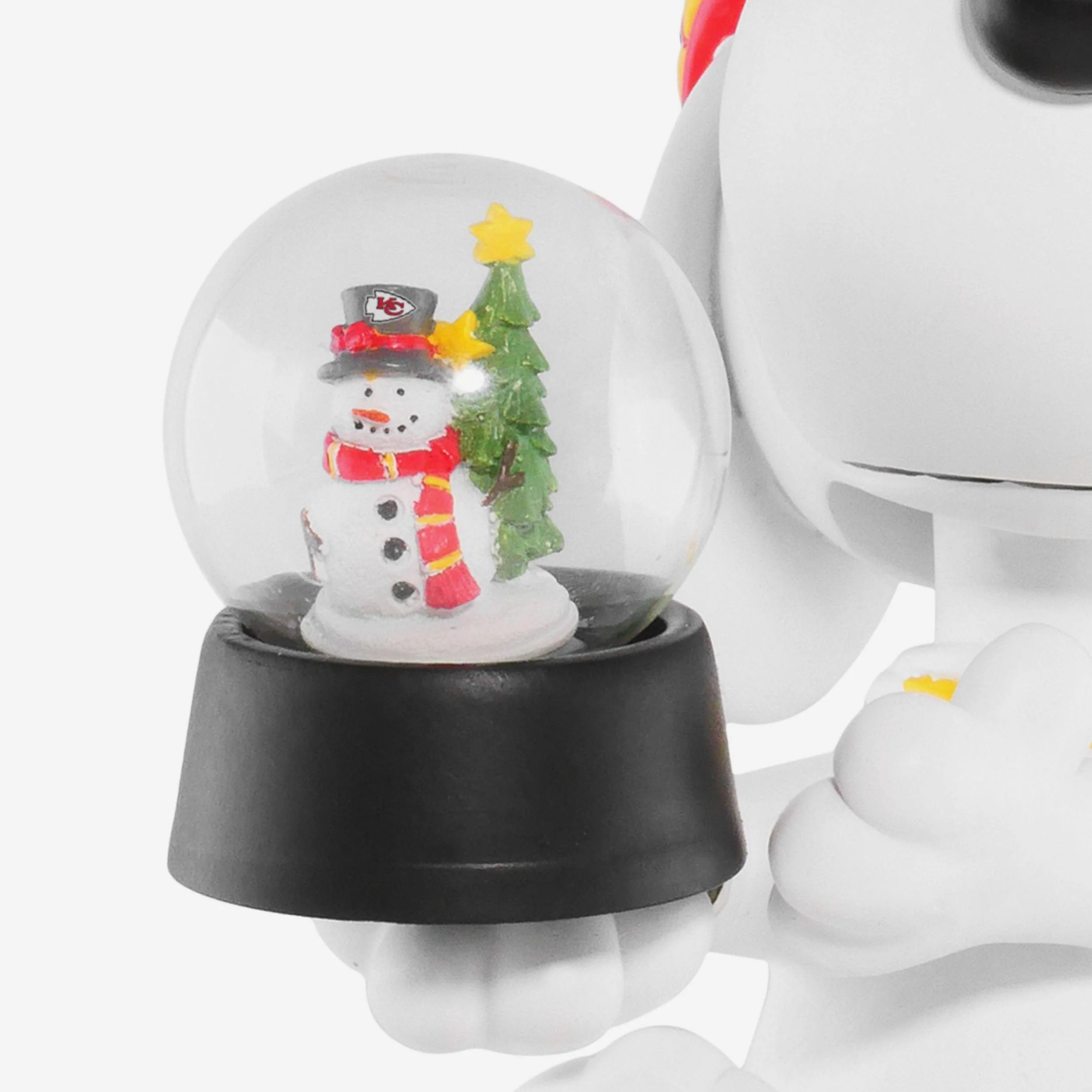 Kansas City Chiefs Snoopy Peanuts Snow Globe Bobblehead - Image 2