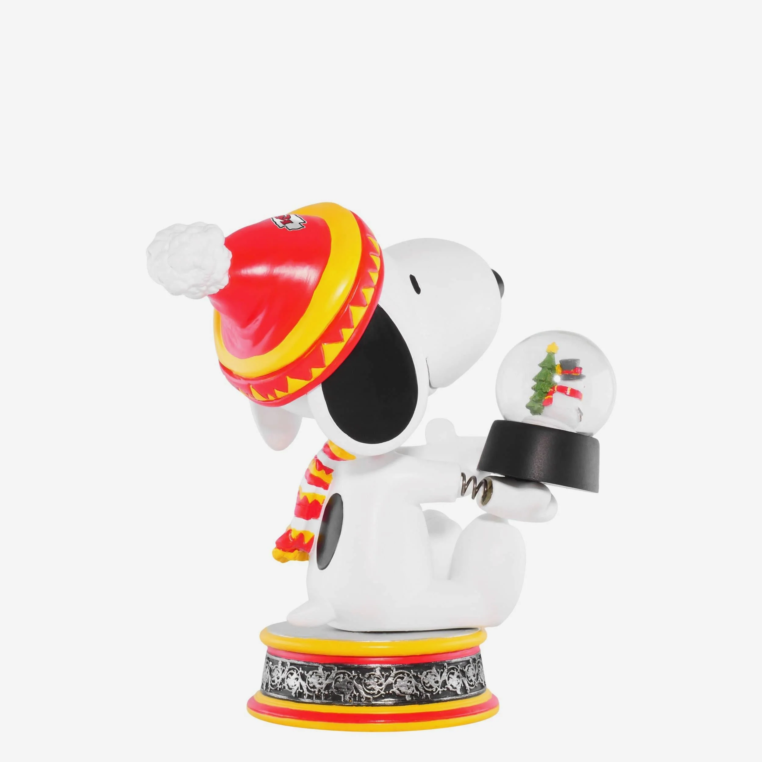 Kansas City Chiefs Snoopy Peanuts Snow Globe Bobblehead - Image 5
