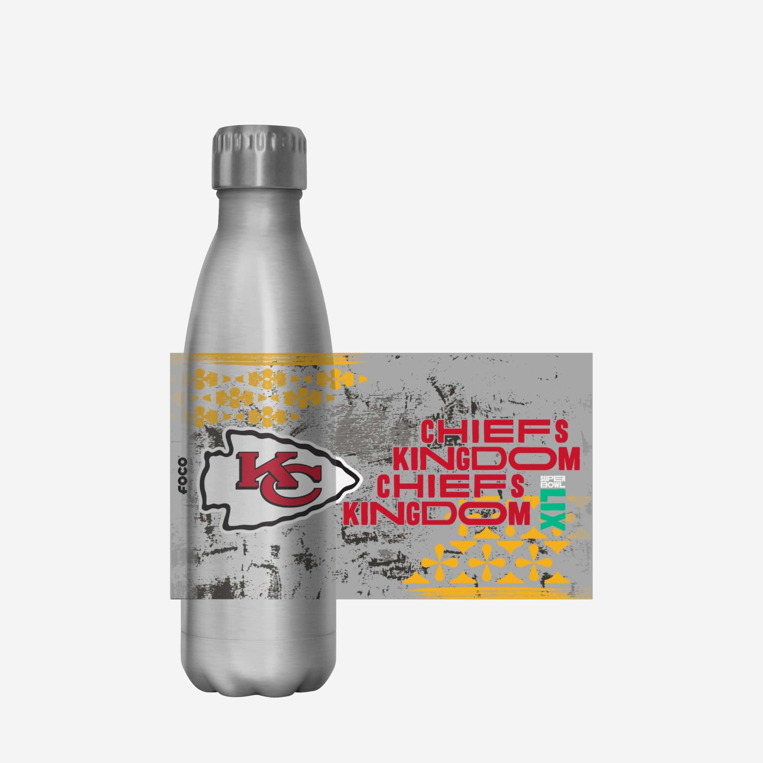 Kansas City Chiefs Super Bowl LIX Chiefs Kingdom Silver 17 oz Stainless Steel Bottle - Image 5