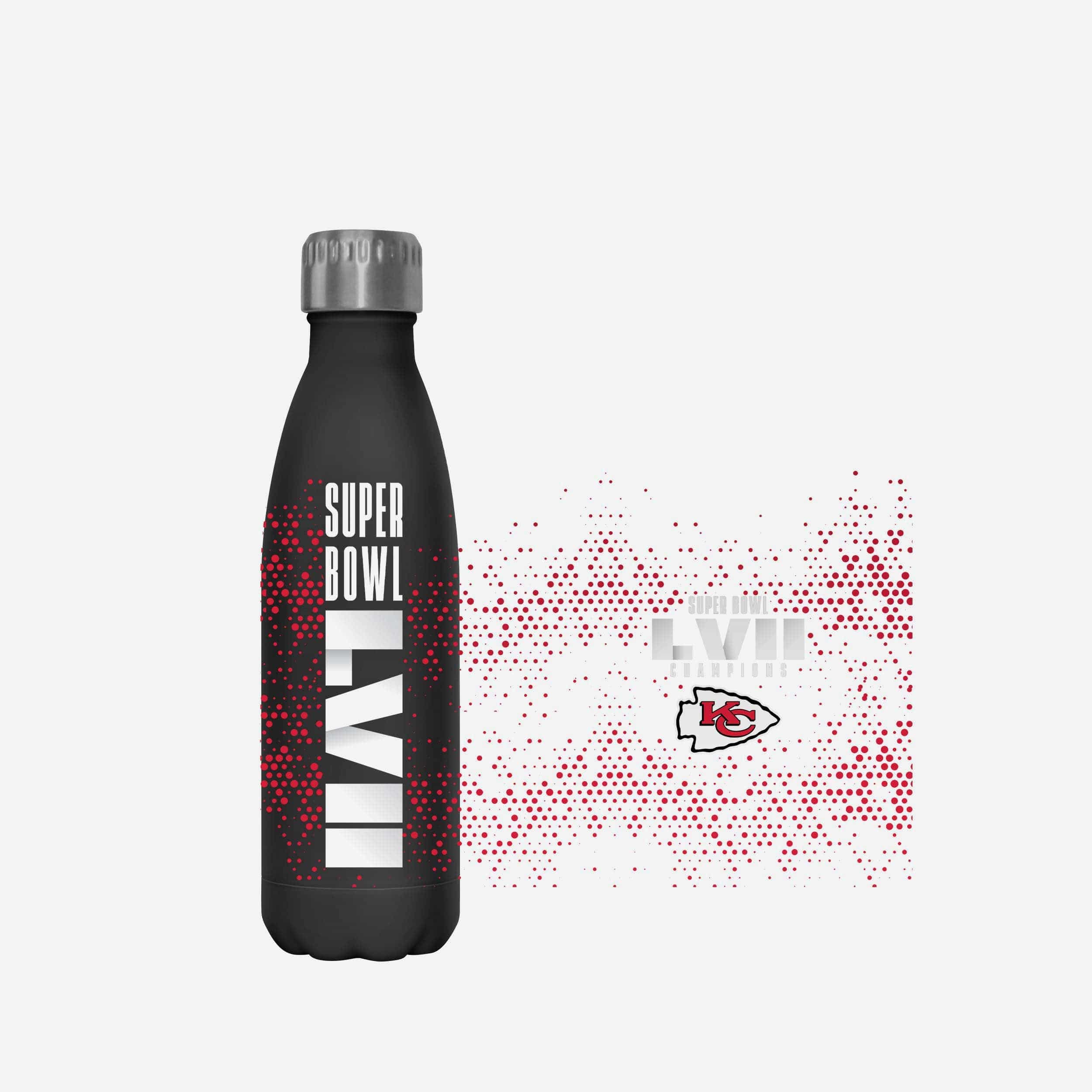 Kansas City Chiefs Super Bowl LVII Champions Black Digital 17 oz Stainless Steel Bottle - Image 5