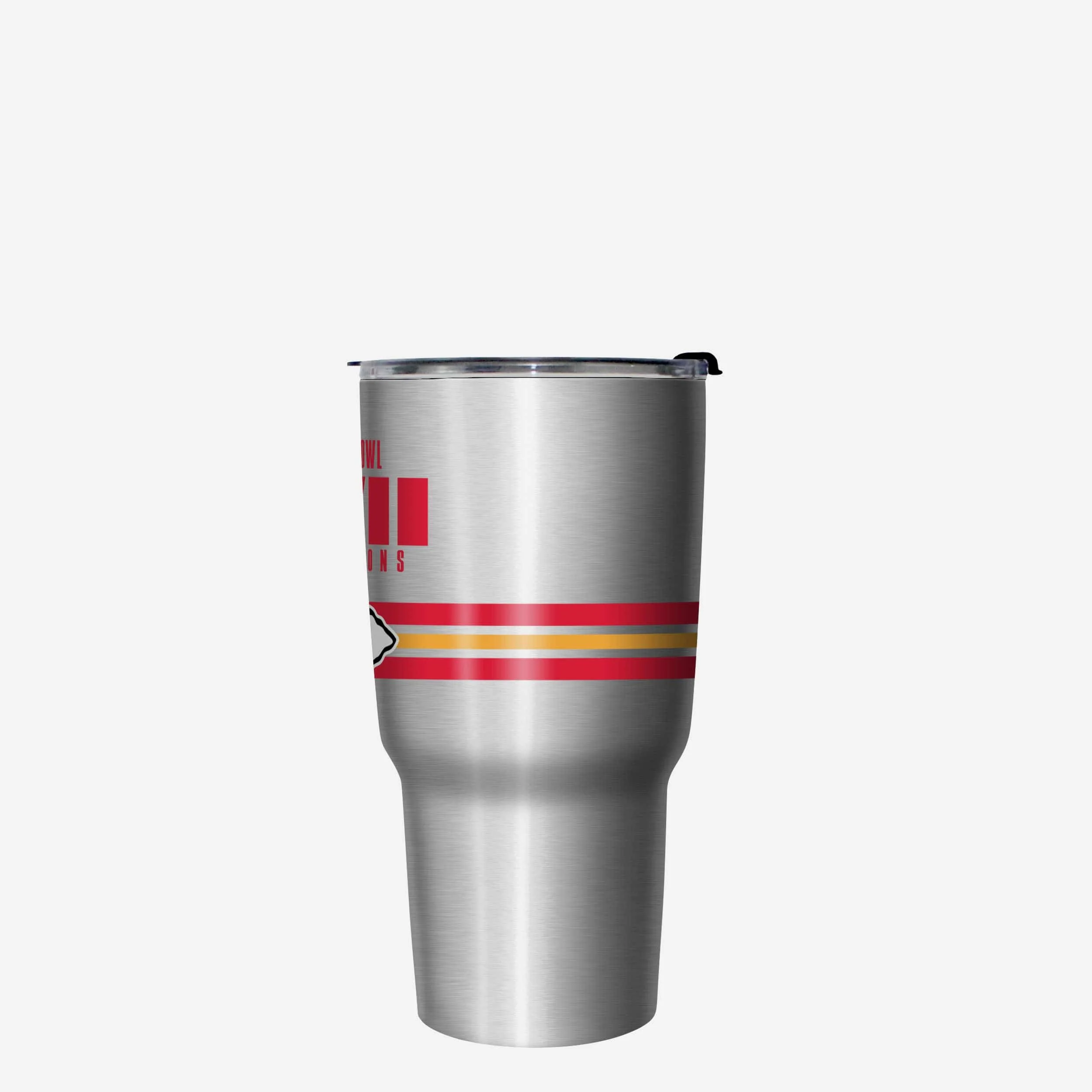 Kansas City Chiefs Super Bowl LVII Champions Metallic Team Stripe 27 oz Stainless Steel Tumbler - Image 2